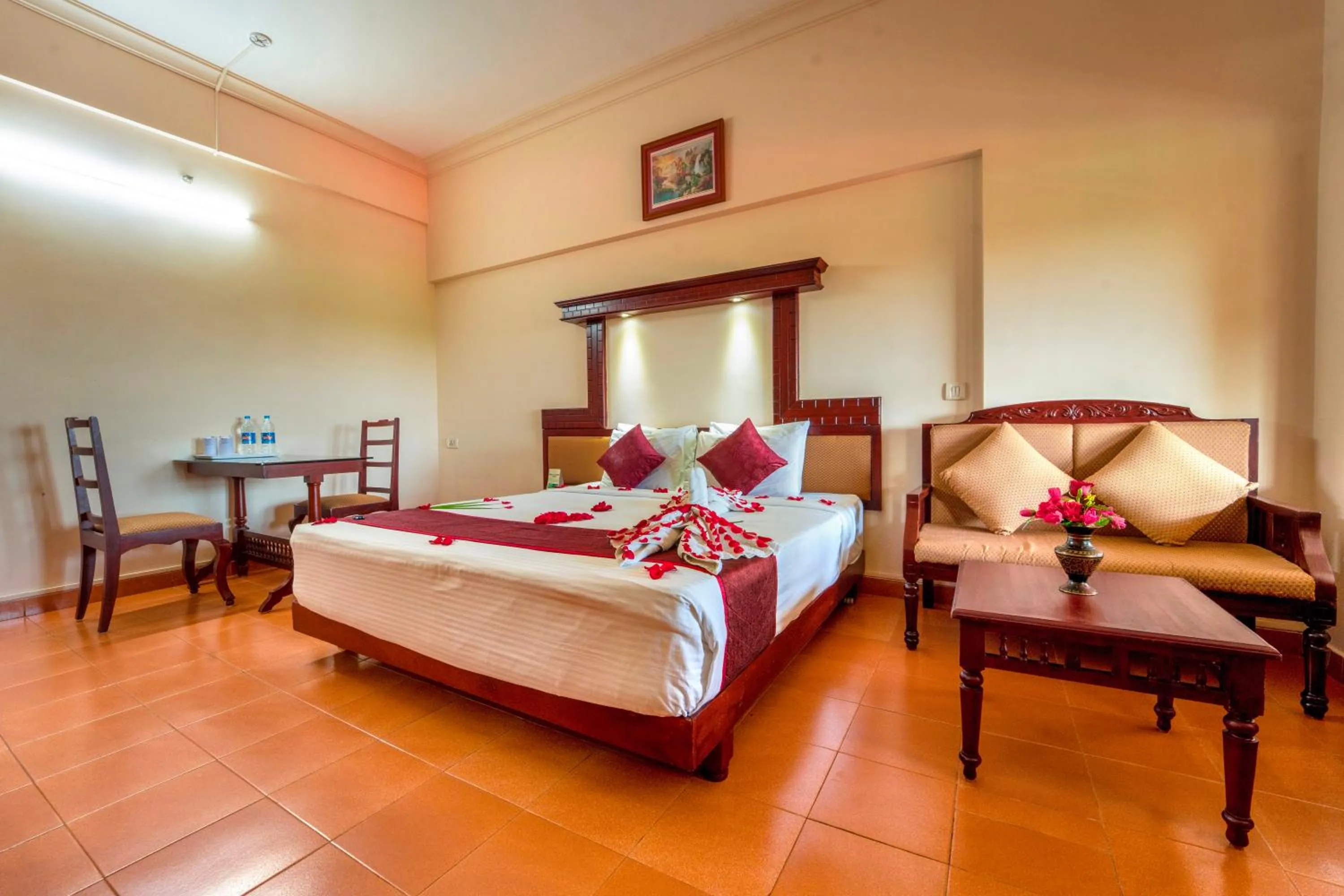 Bed in Pagoda Resorts Alleppey
