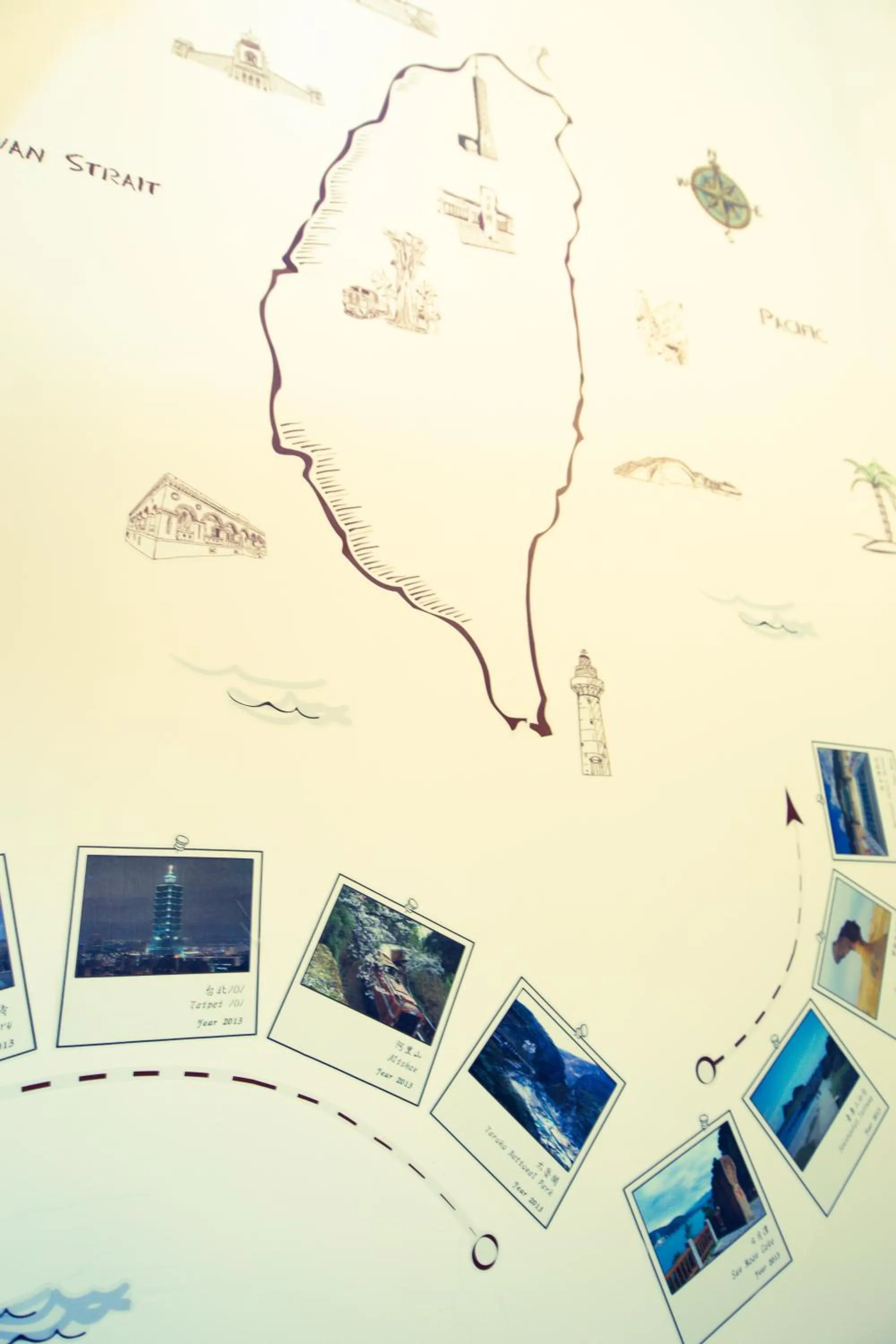 Decorative detail in SleepBox Hostel