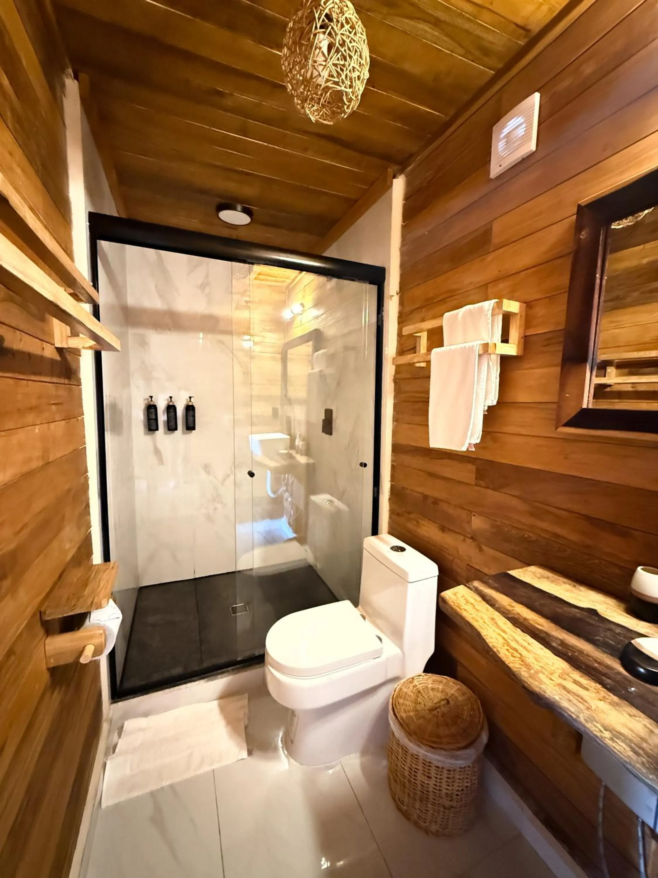 Shower in Hotel Solana Bacalar Lakefront