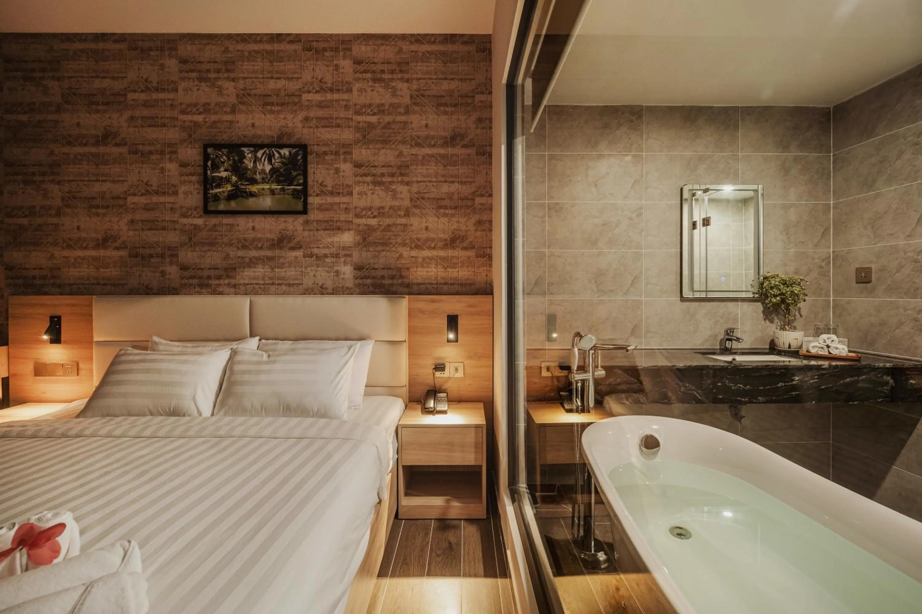 Bed in Bamboo Riverside Boutique Hotel