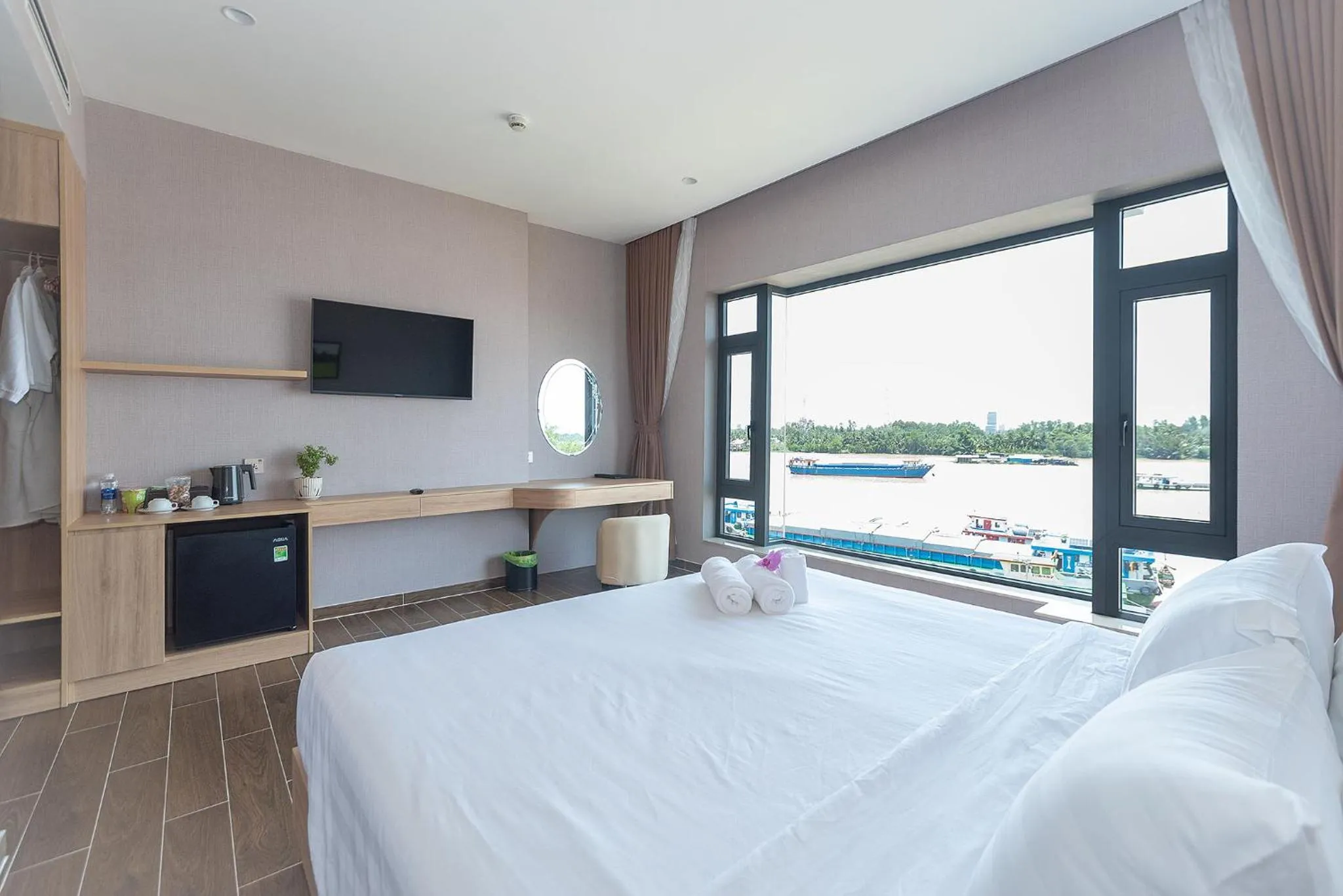 View (from property/room), Bed in Bamboo Riverside Boutique Hotel