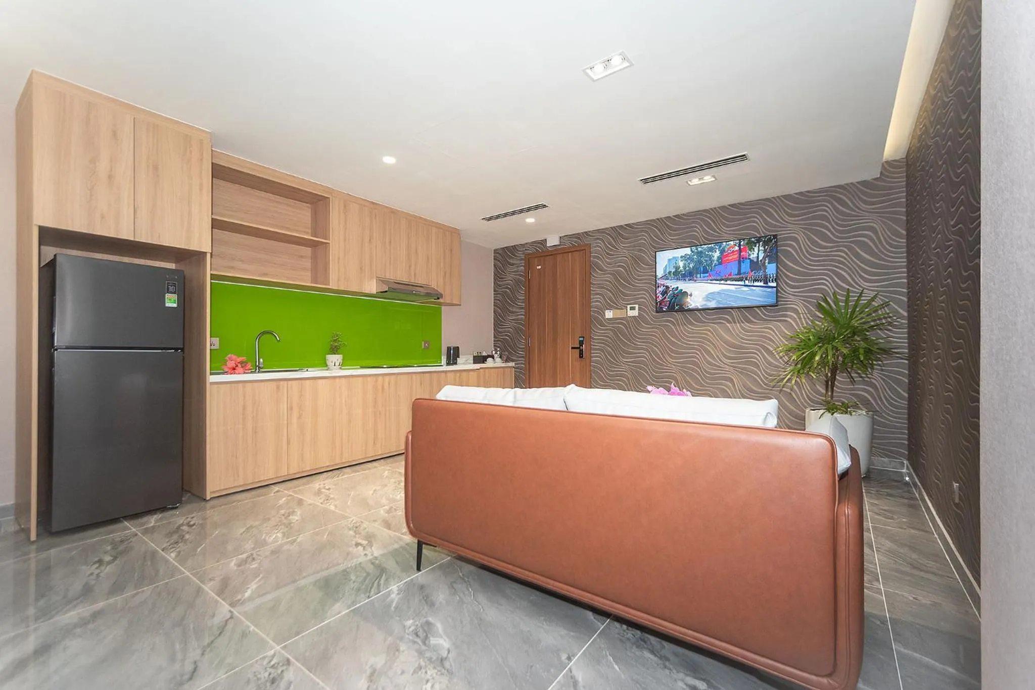 Kitchen or kitchenette in Bamboo Riverside Boutique Hotel