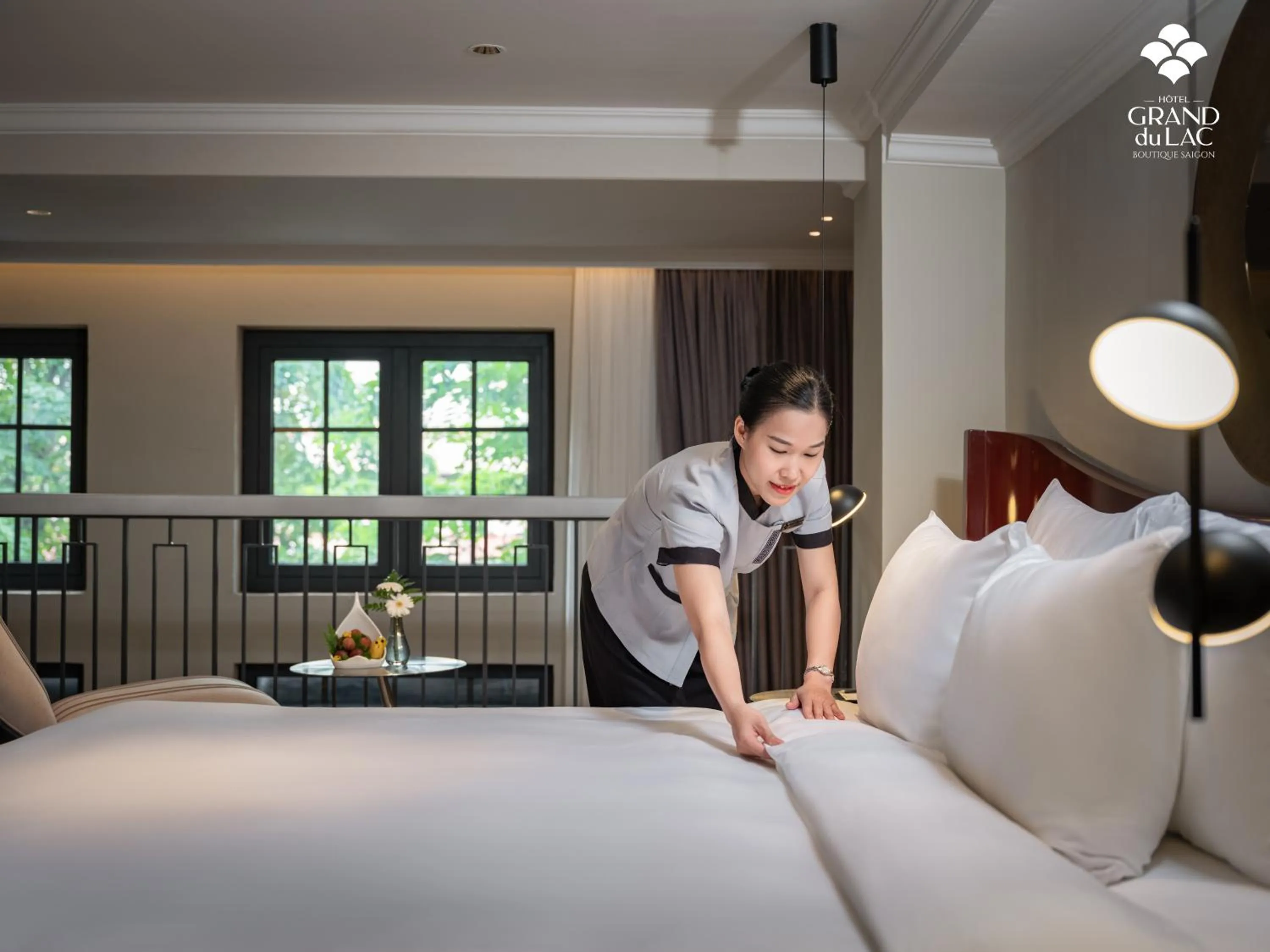 Bed in GRAND HOTEL du LAC Boutique Saigon