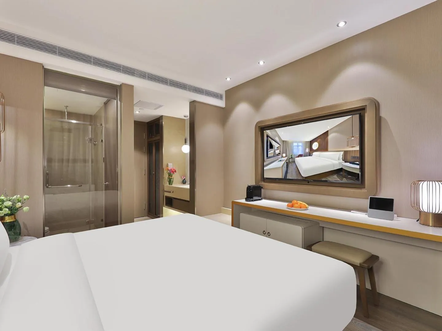 Bed in Crystal Orange Hotel Shanghai Hongqiao Jinhui Road