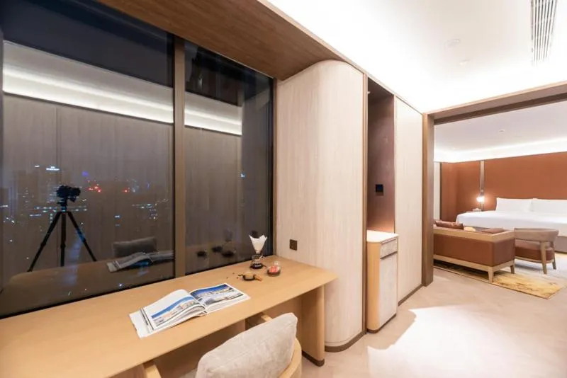 Bed in Shanghai Changfeng Business District Orange Crystal Hotel