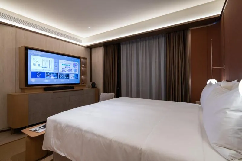 Bed in Shanghai Changfeng Business District Orange Crystal Hotel