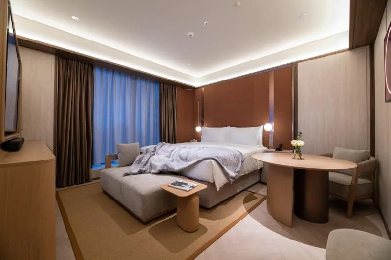 Bed in Shanghai Changfeng Business District Orange Crystal Hotel