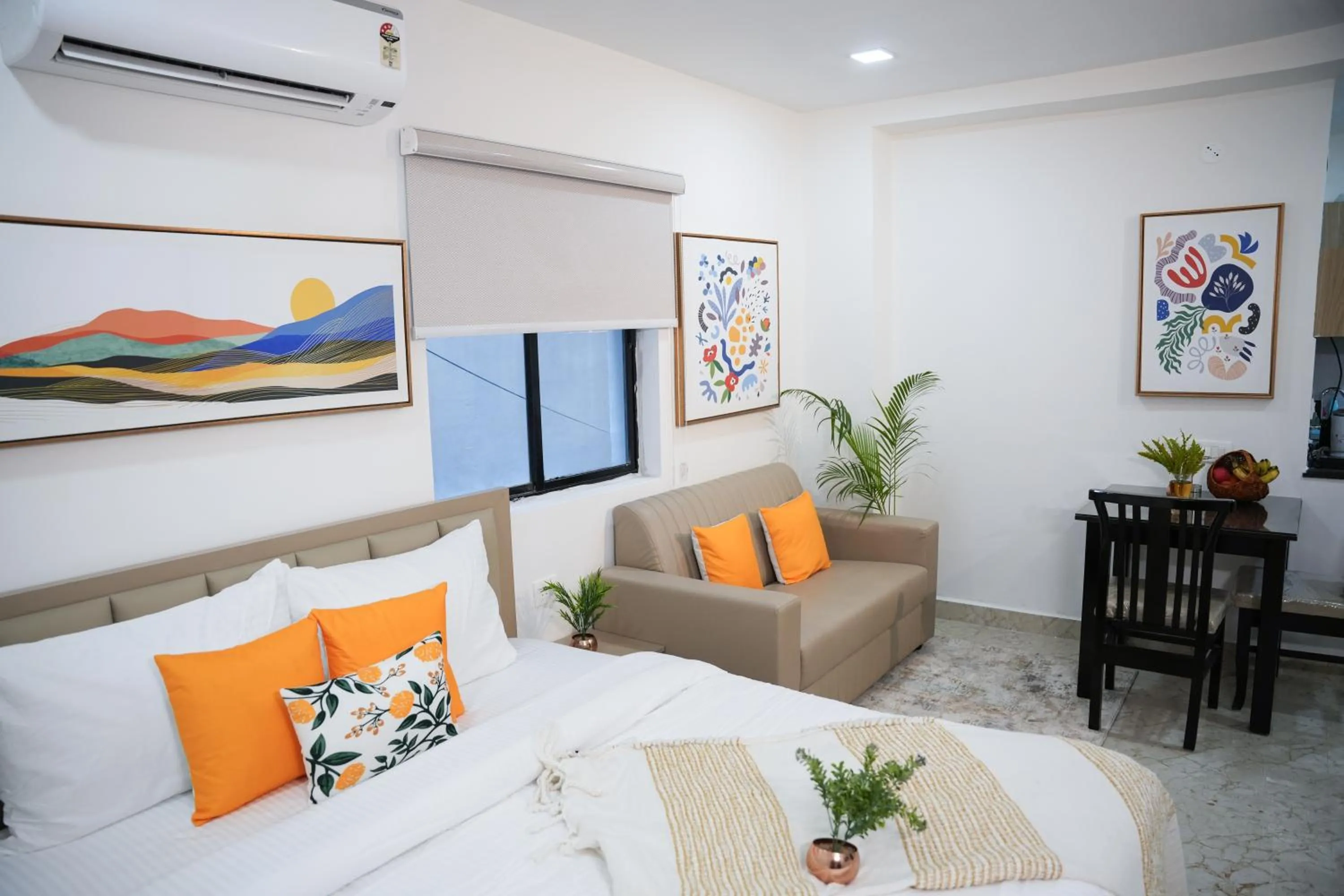Bed in Olive Serviced Apartments - HICC Hitex Hyderabad