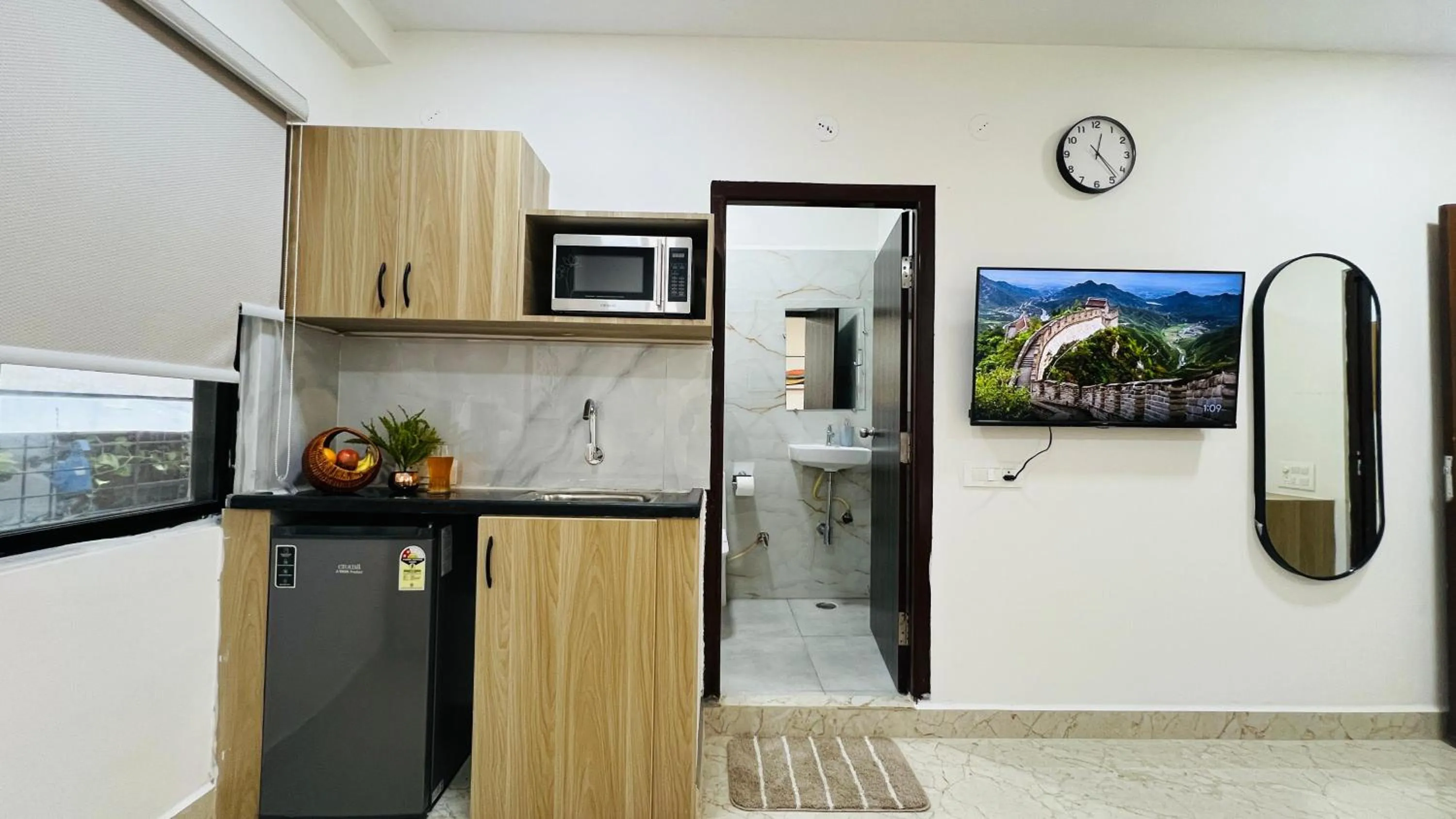 Kitchen or kitchenette in Olive Serviced Apartments - HICC Hitex Hyderabad