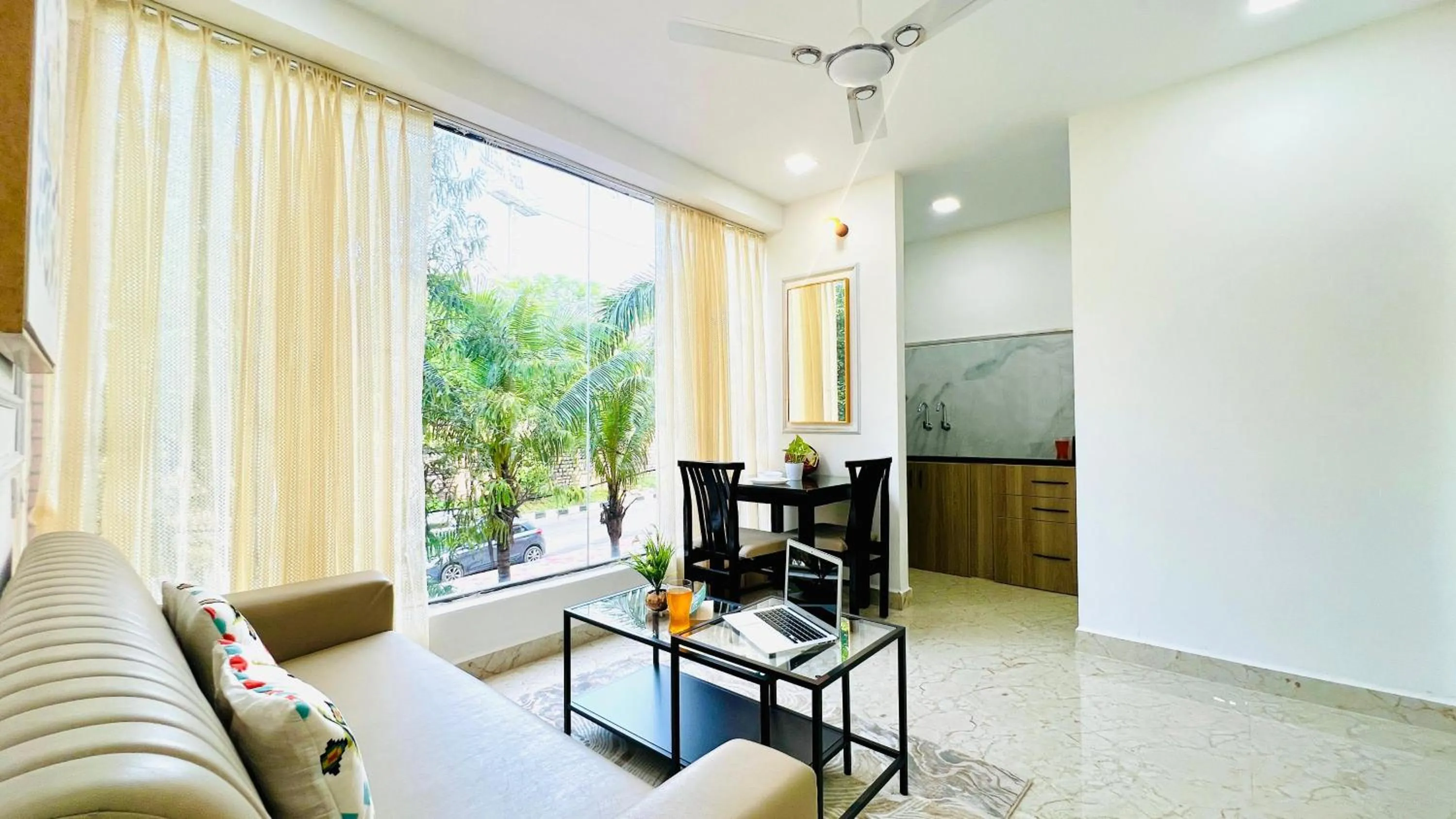 Kitchen or kitchenette in Olive Serviced Apartments - HICC Hitex Hyderabad