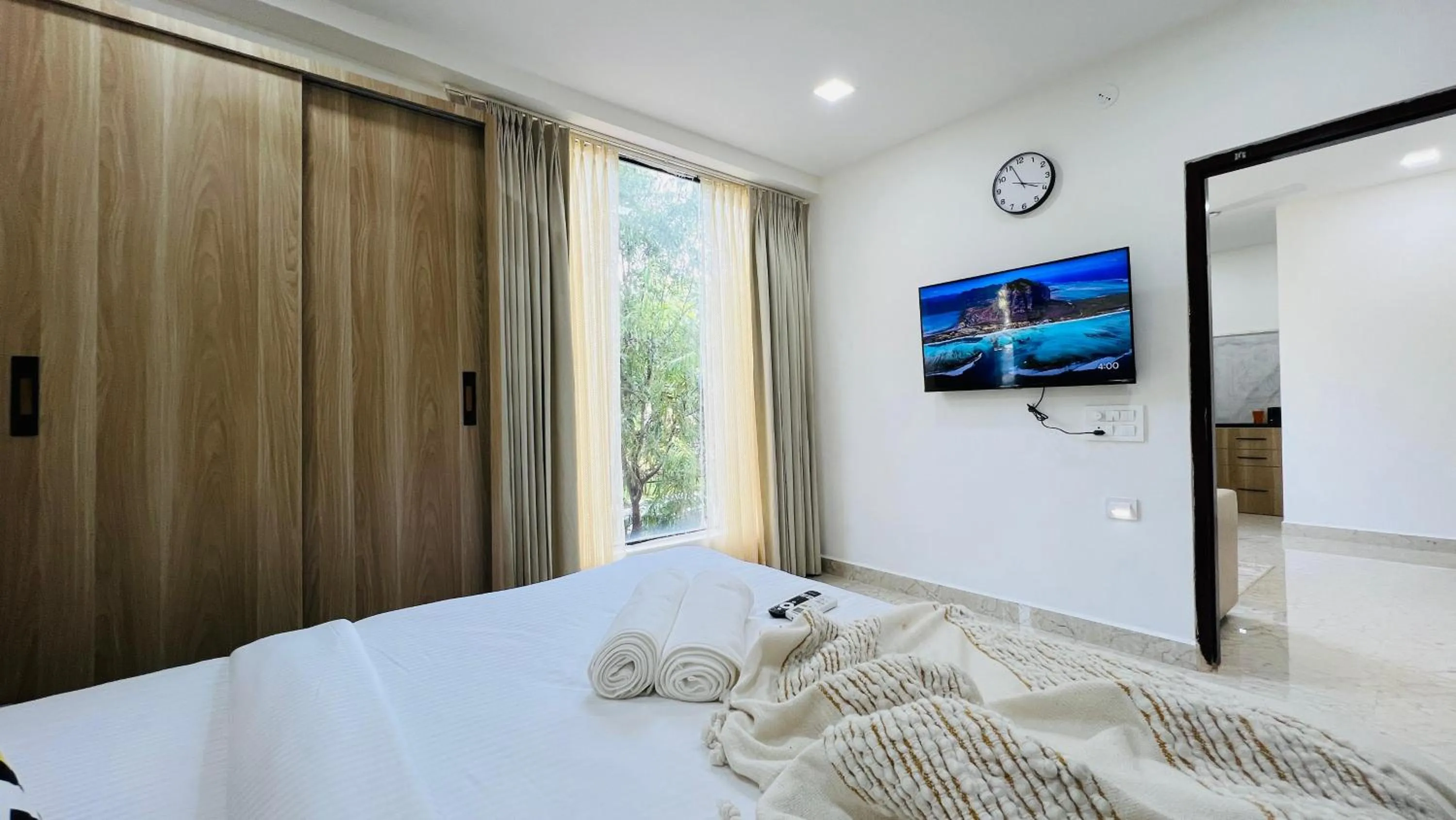 Bed in Olive Serviced Apartments - HICC Hitex Hyderabad