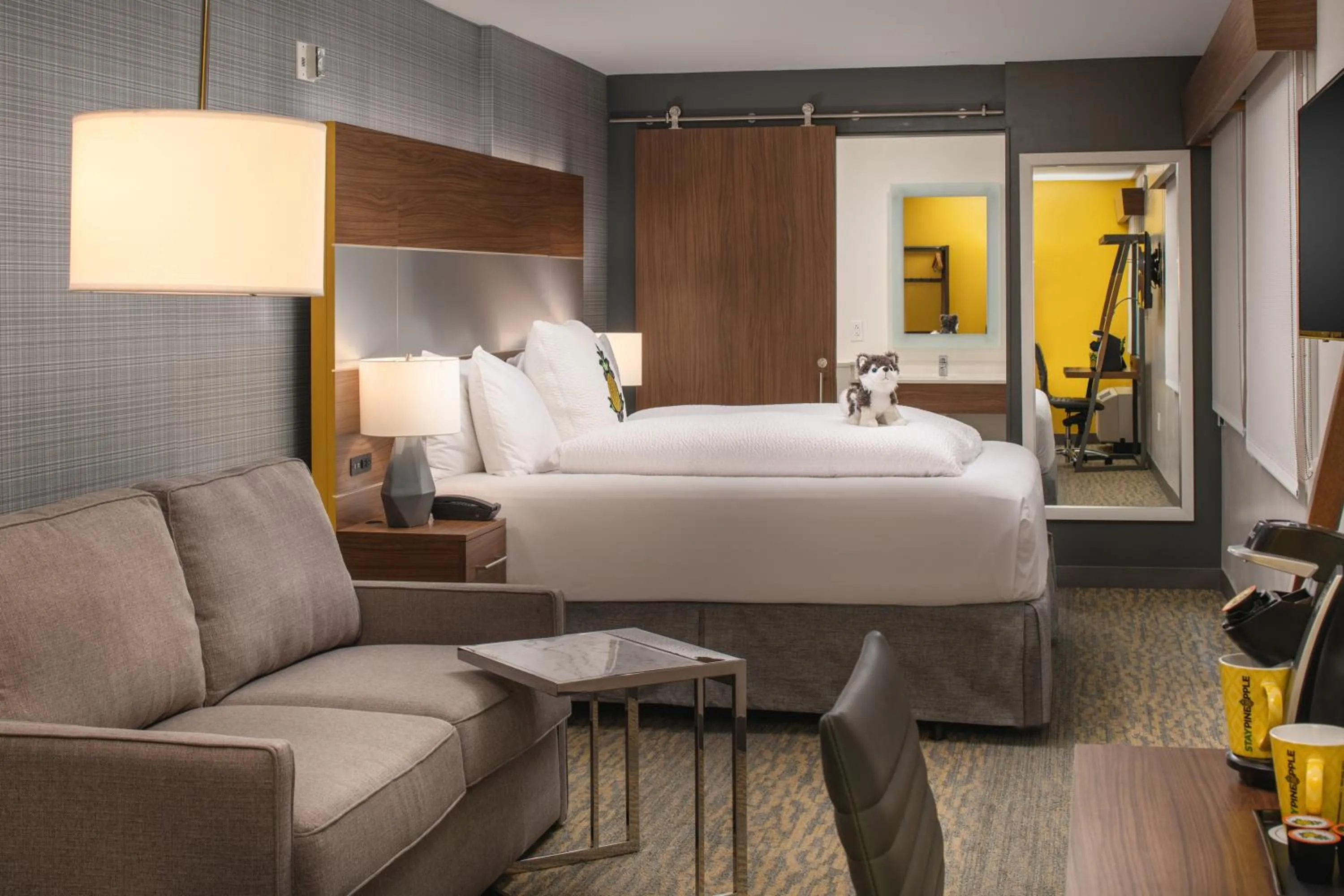 Bed in Staypineapple, Hotel Z, Gaslamp San Diego