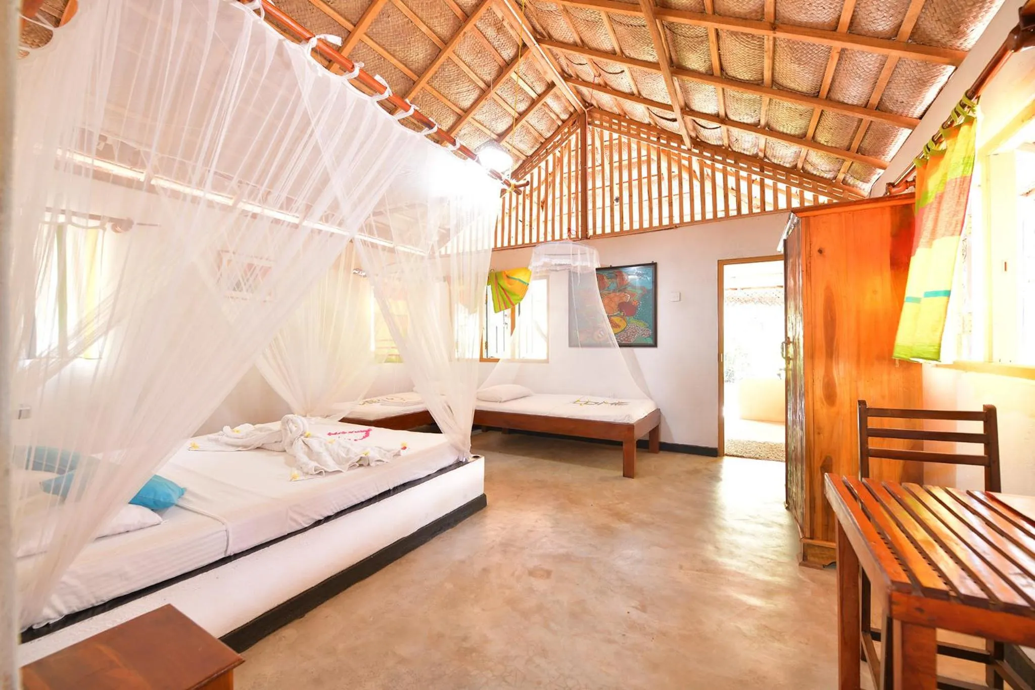 Bed in De Silva Wind Resort Kalpitiya - Kitesurfing School Sri Lanka