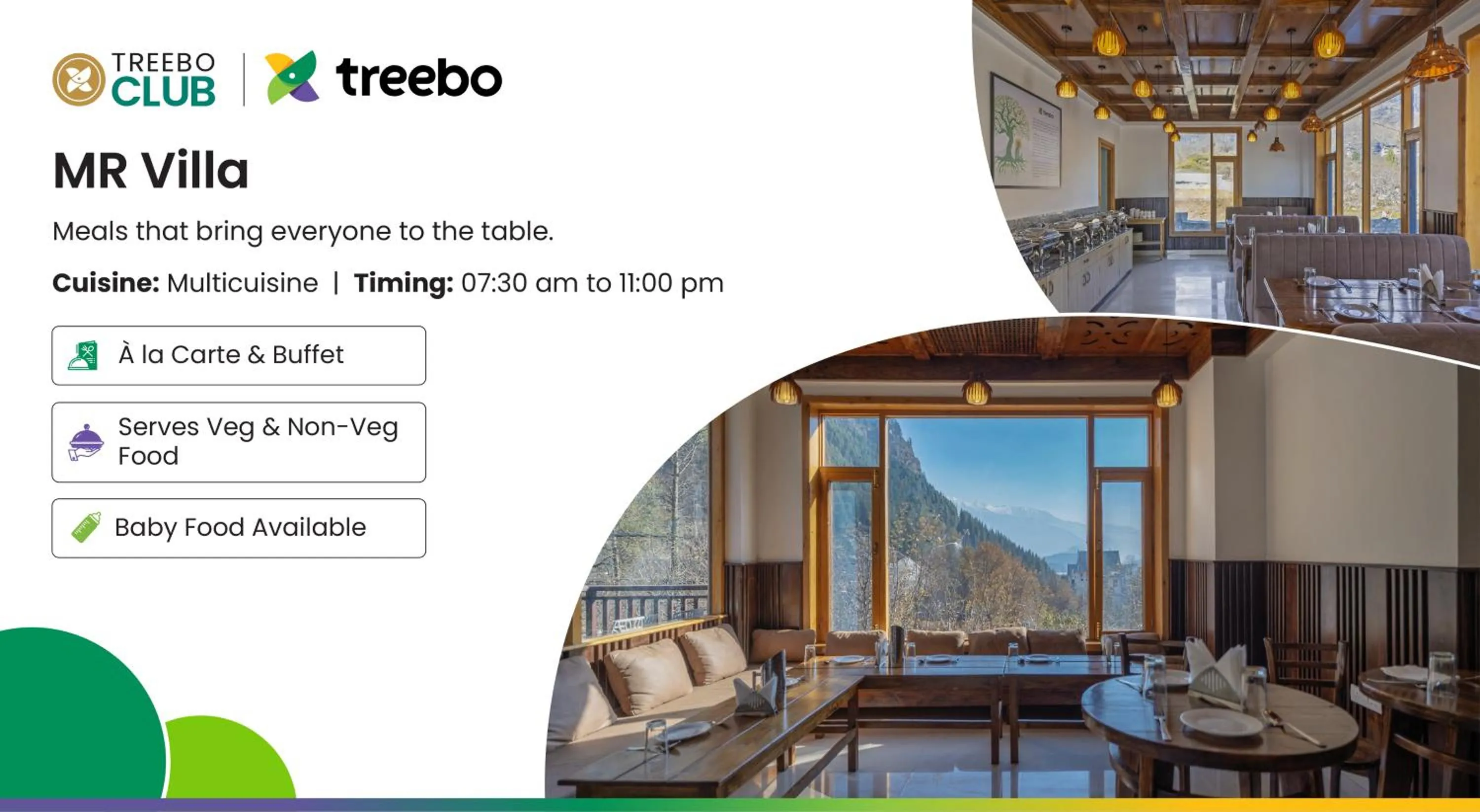 Restaurant/places to eat in Treebo M R Villa