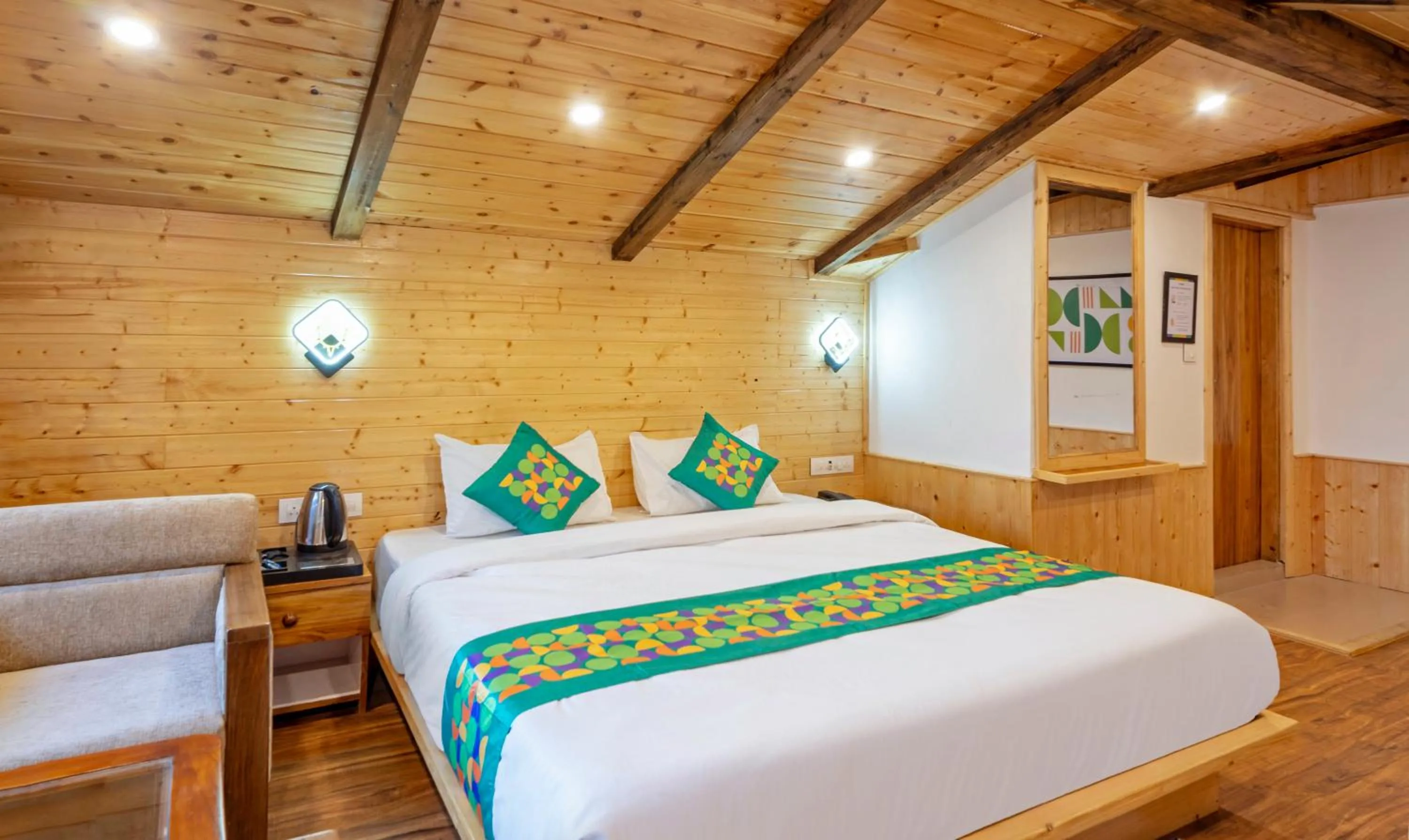 Bedroom, Bed in Treebo M R Villa