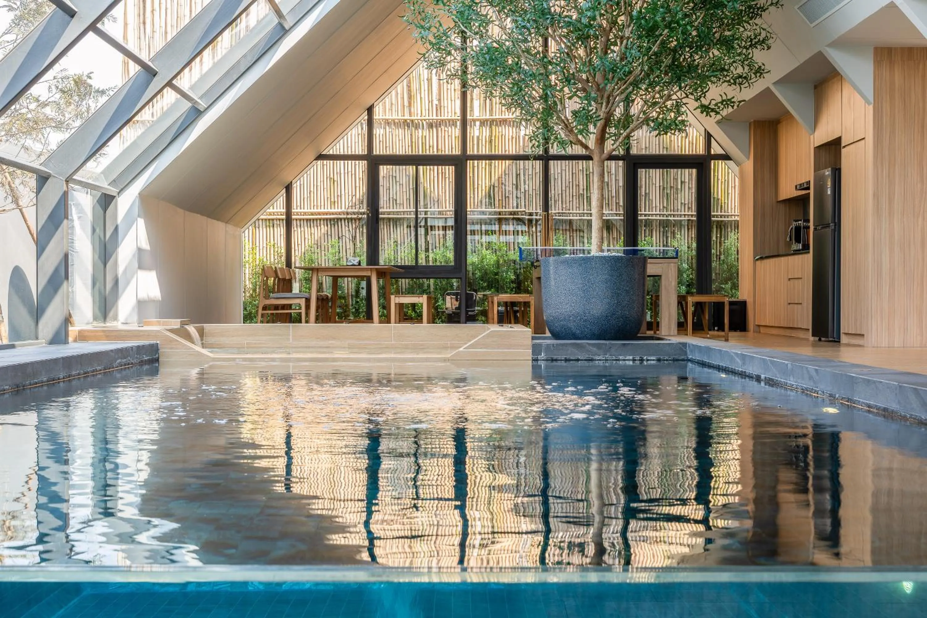 Pool view in WABI SABI Onsen Villa Hua Hin