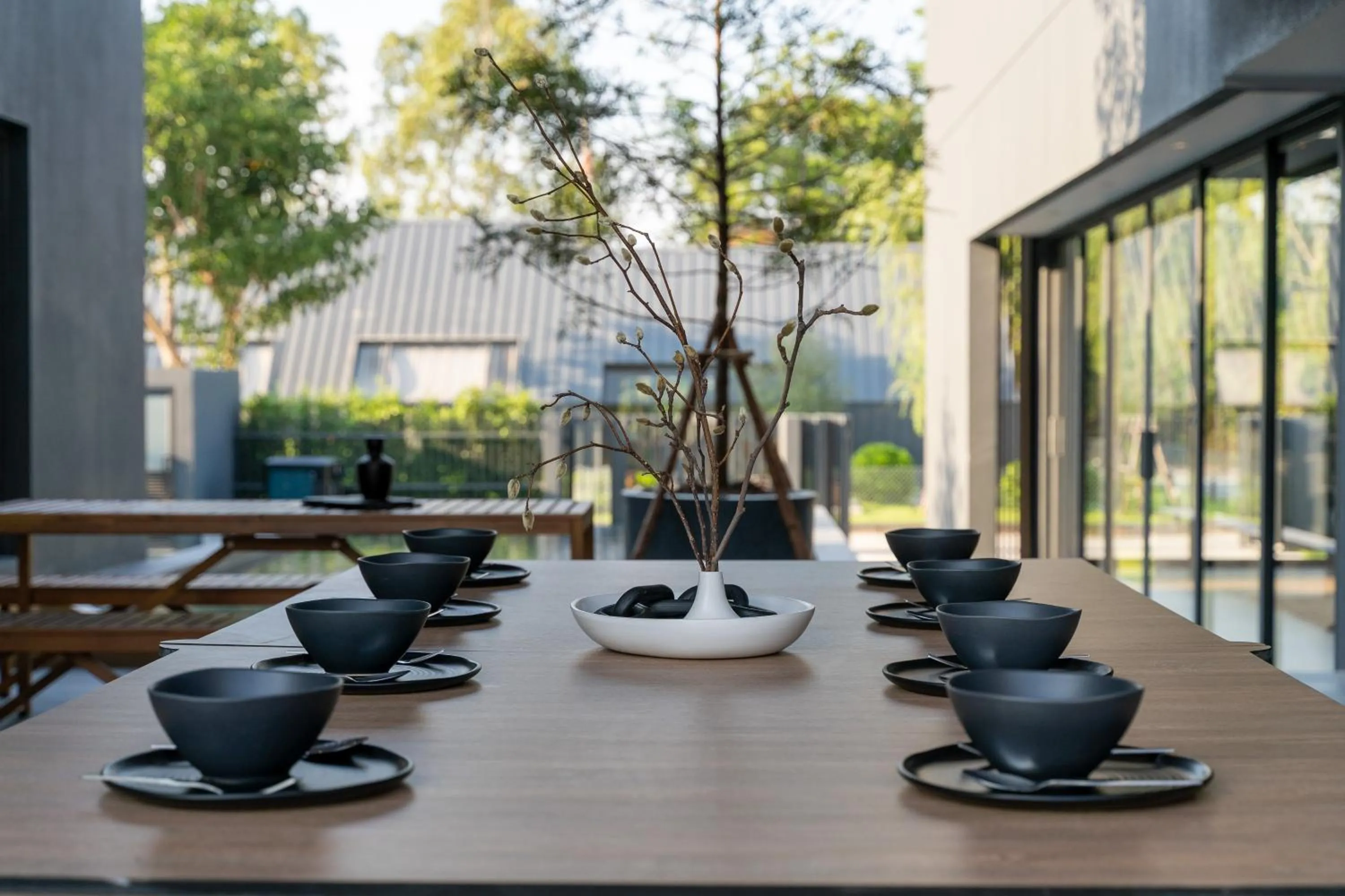 Seating area in WABI SABI Onsen Villa Hua Hin