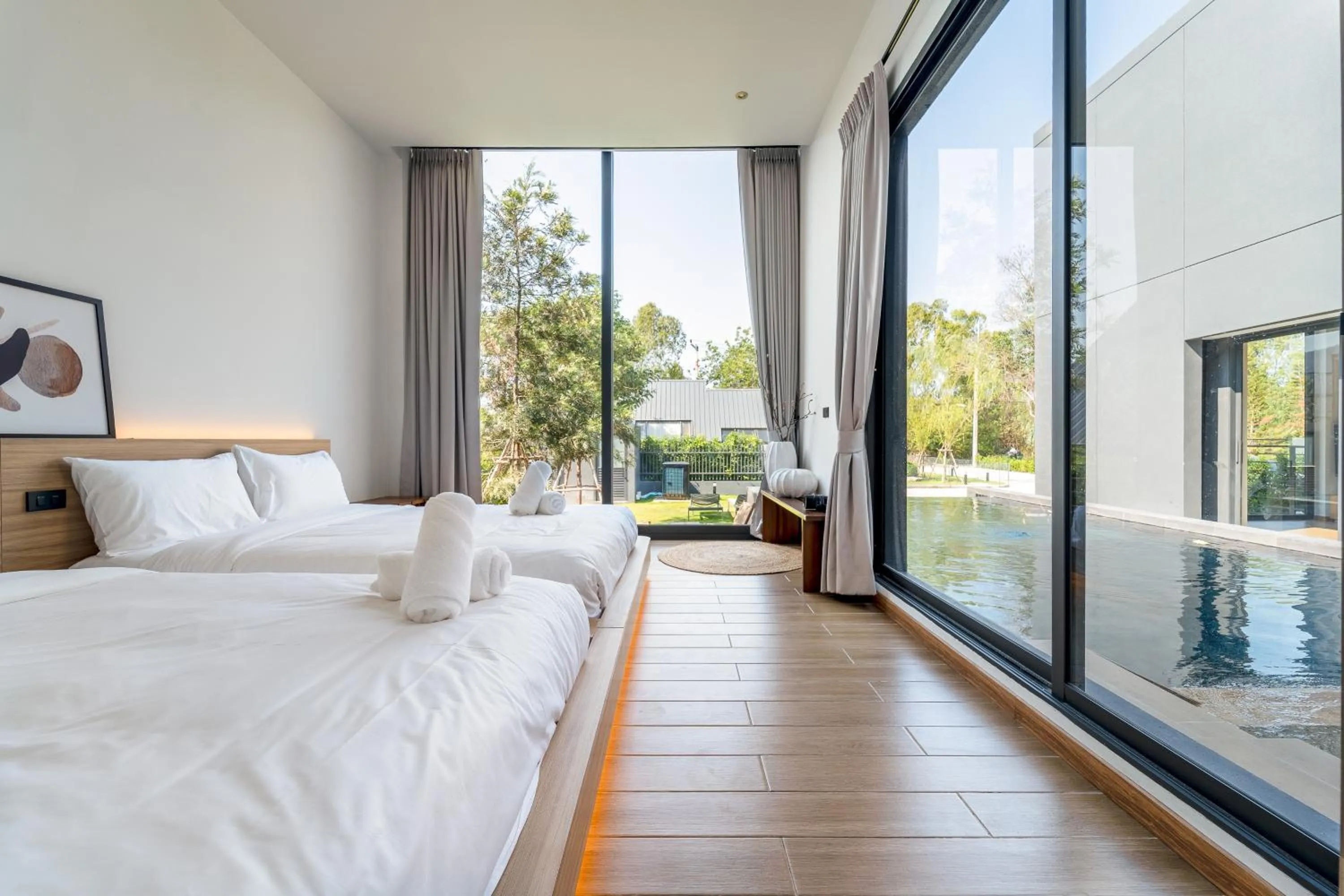 Bed in WABI SABI Onsen Villa Hua Hin