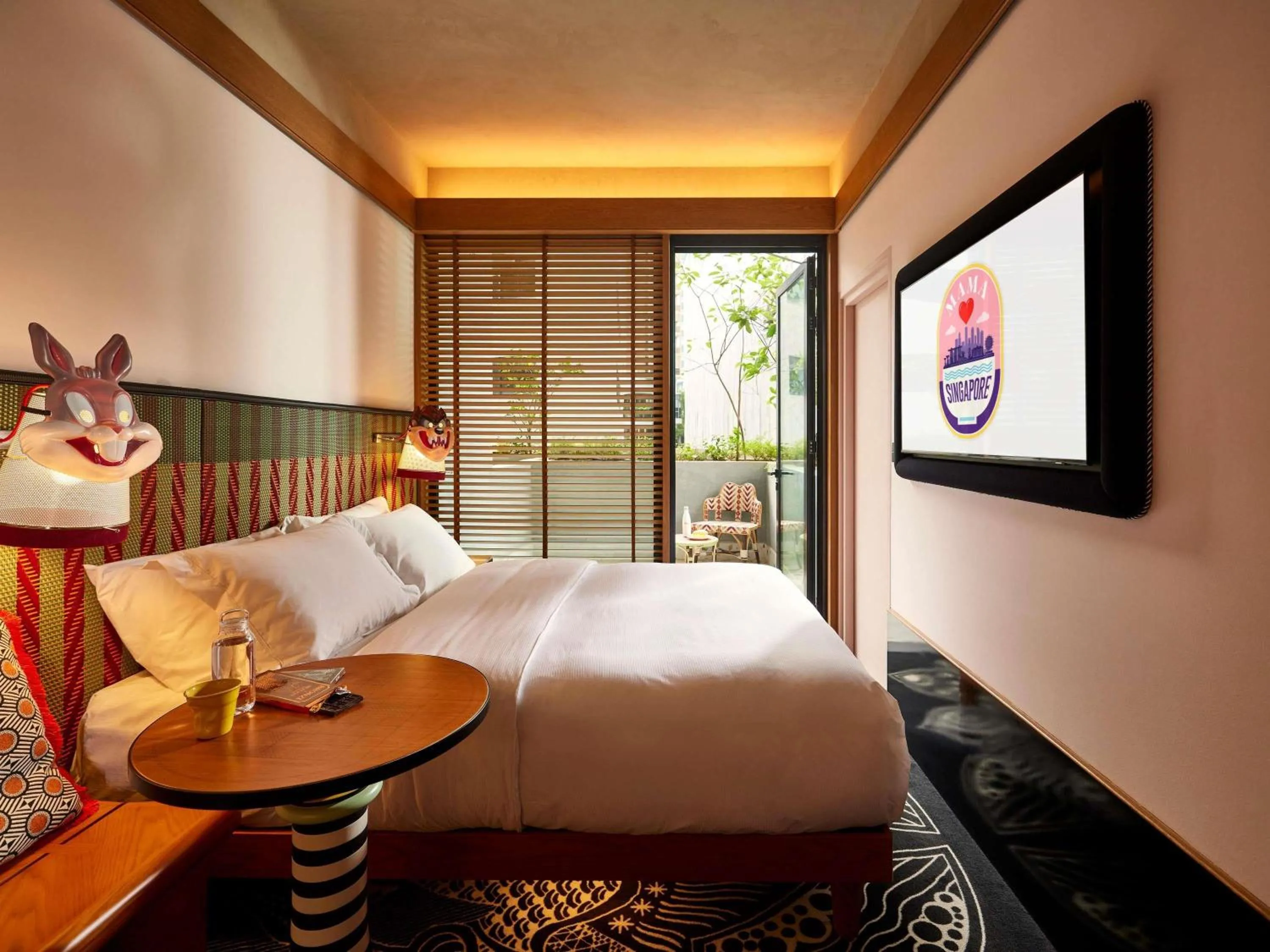 Mama Double Bed or Mama Twin Bed with Terrace in Mama Shelter Singapore Orchard