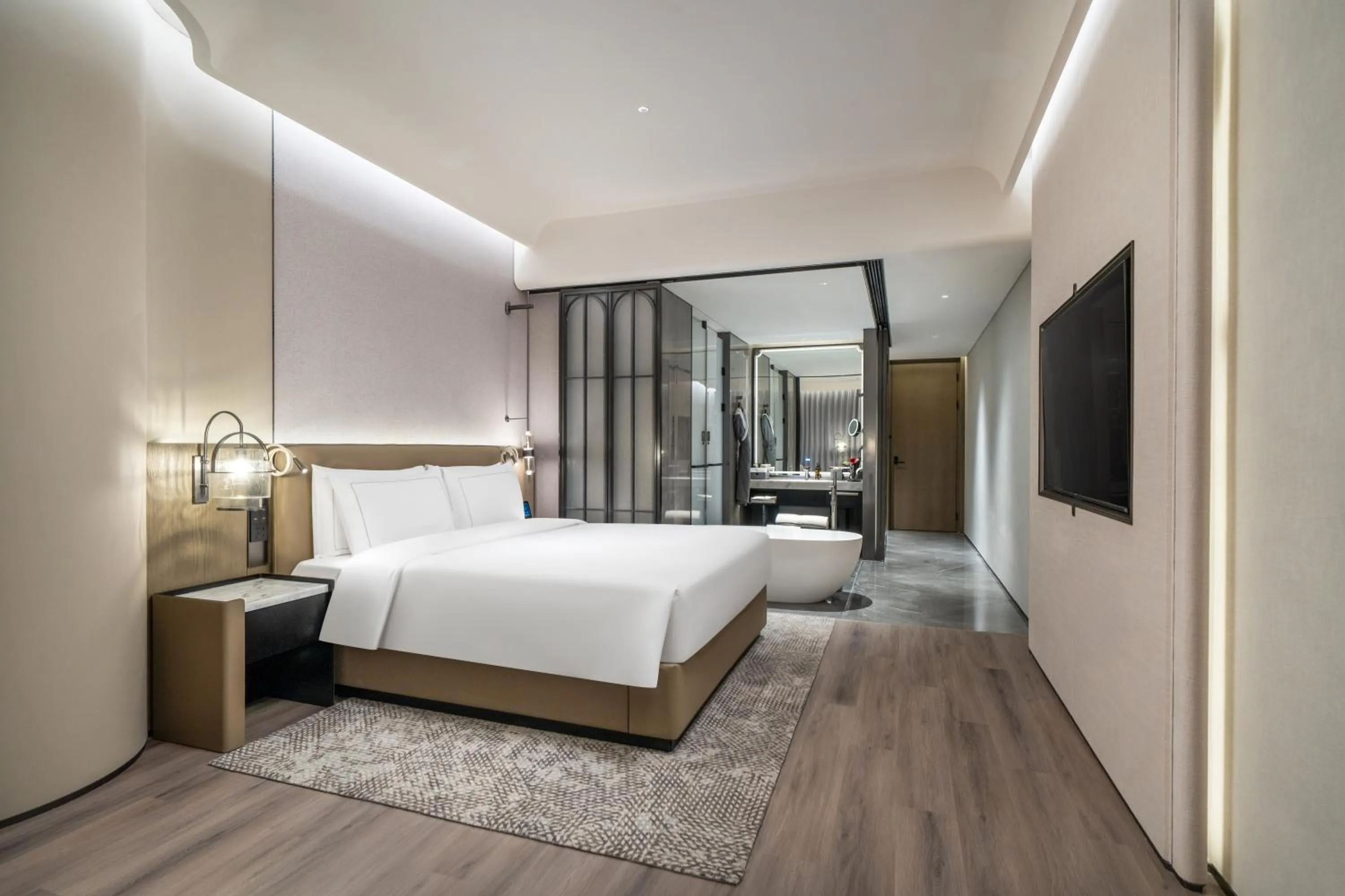 Bed in UrCove by Hyatt Shenzhen Bay Mixc