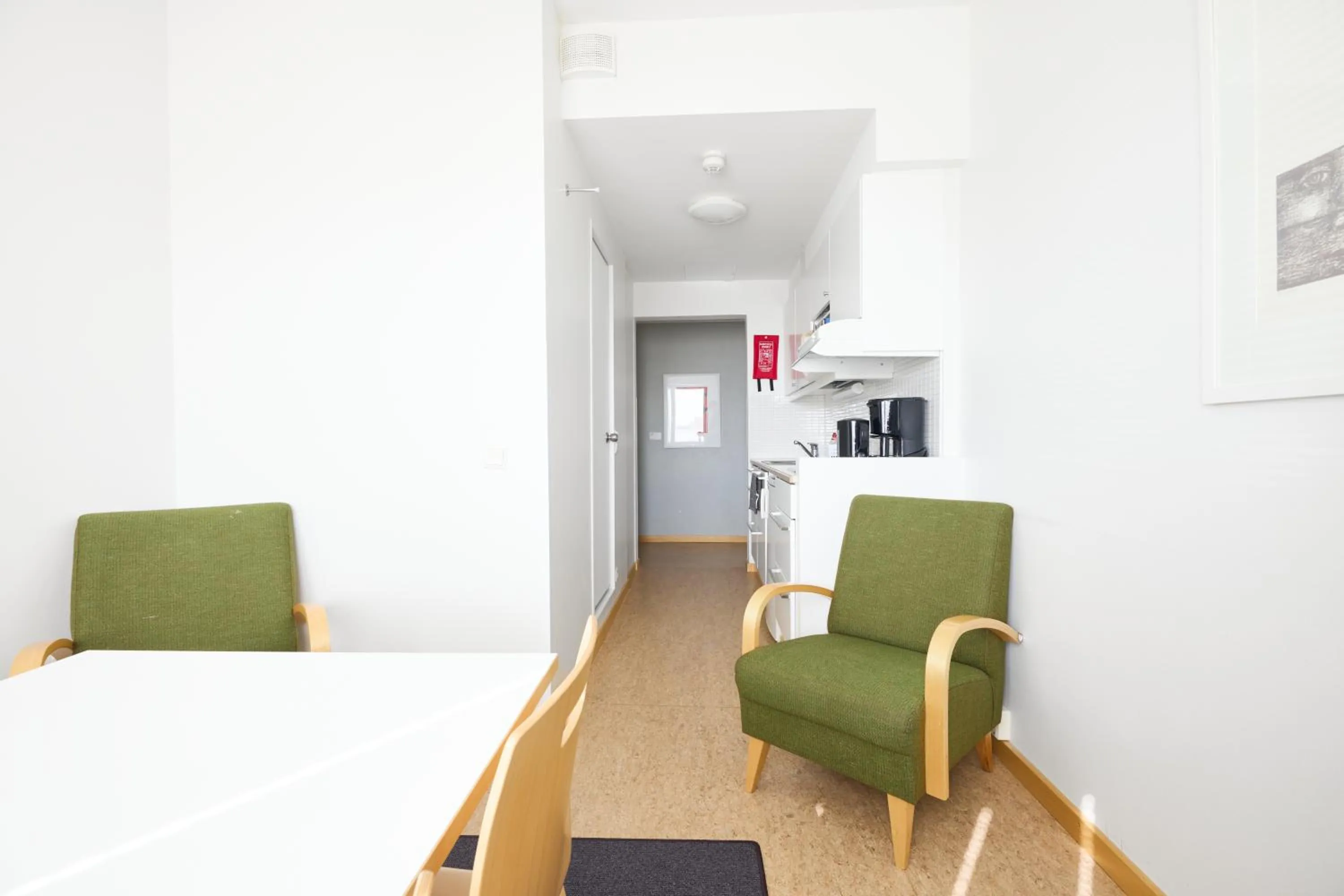 Living room, Bed in Töölö Towers