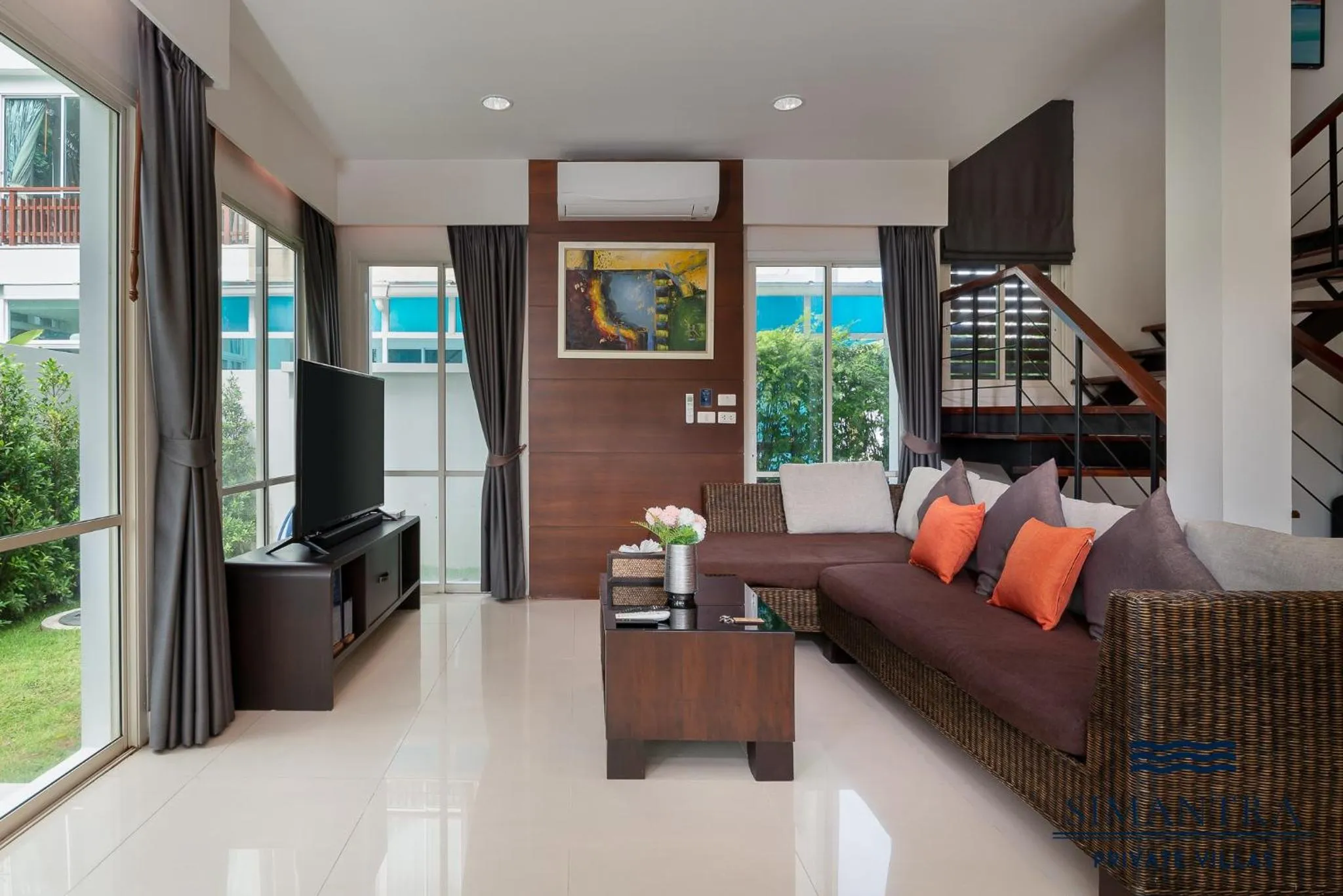 Seating area in Simantra Private Villas