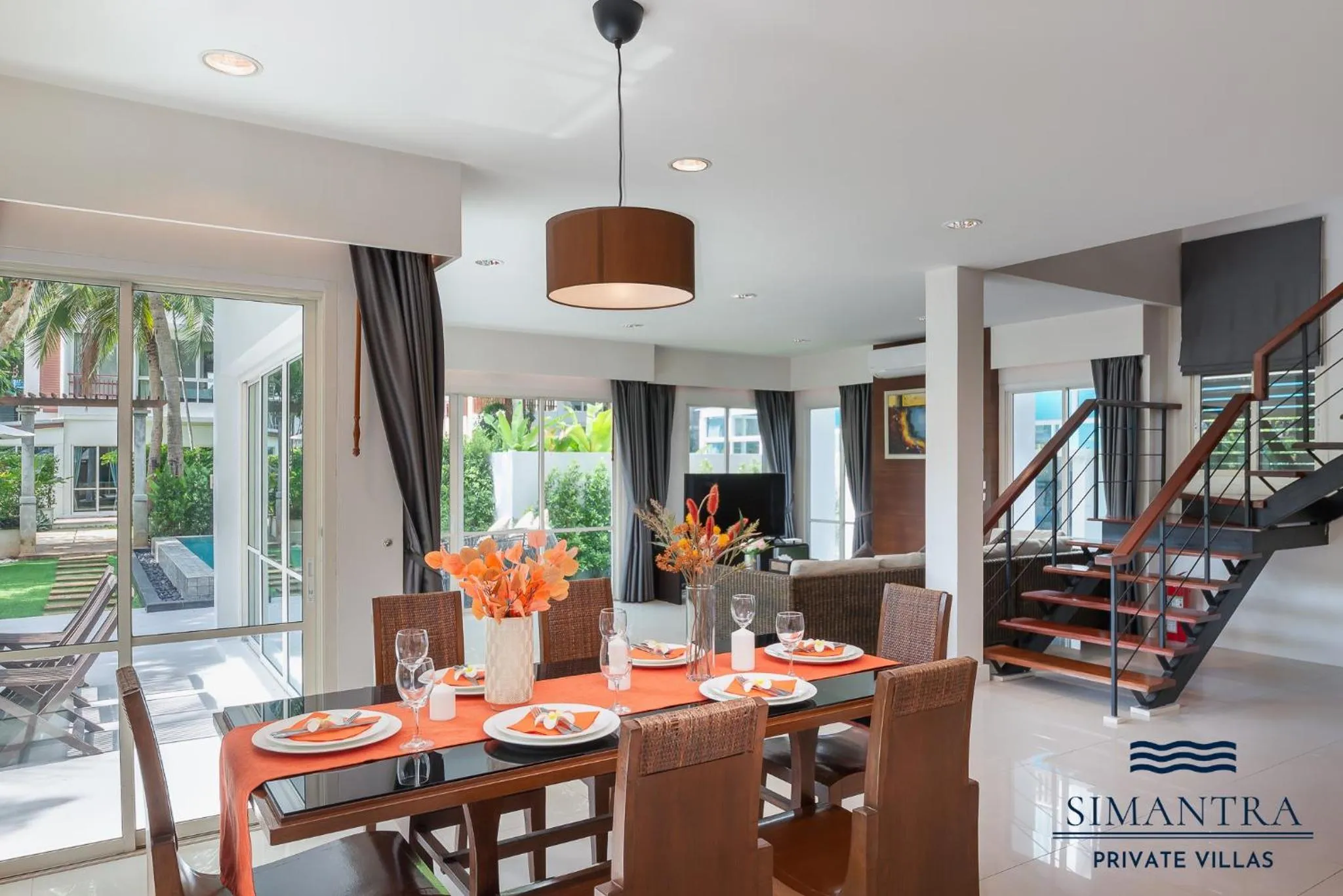 Dining area in Simantra Private Villas