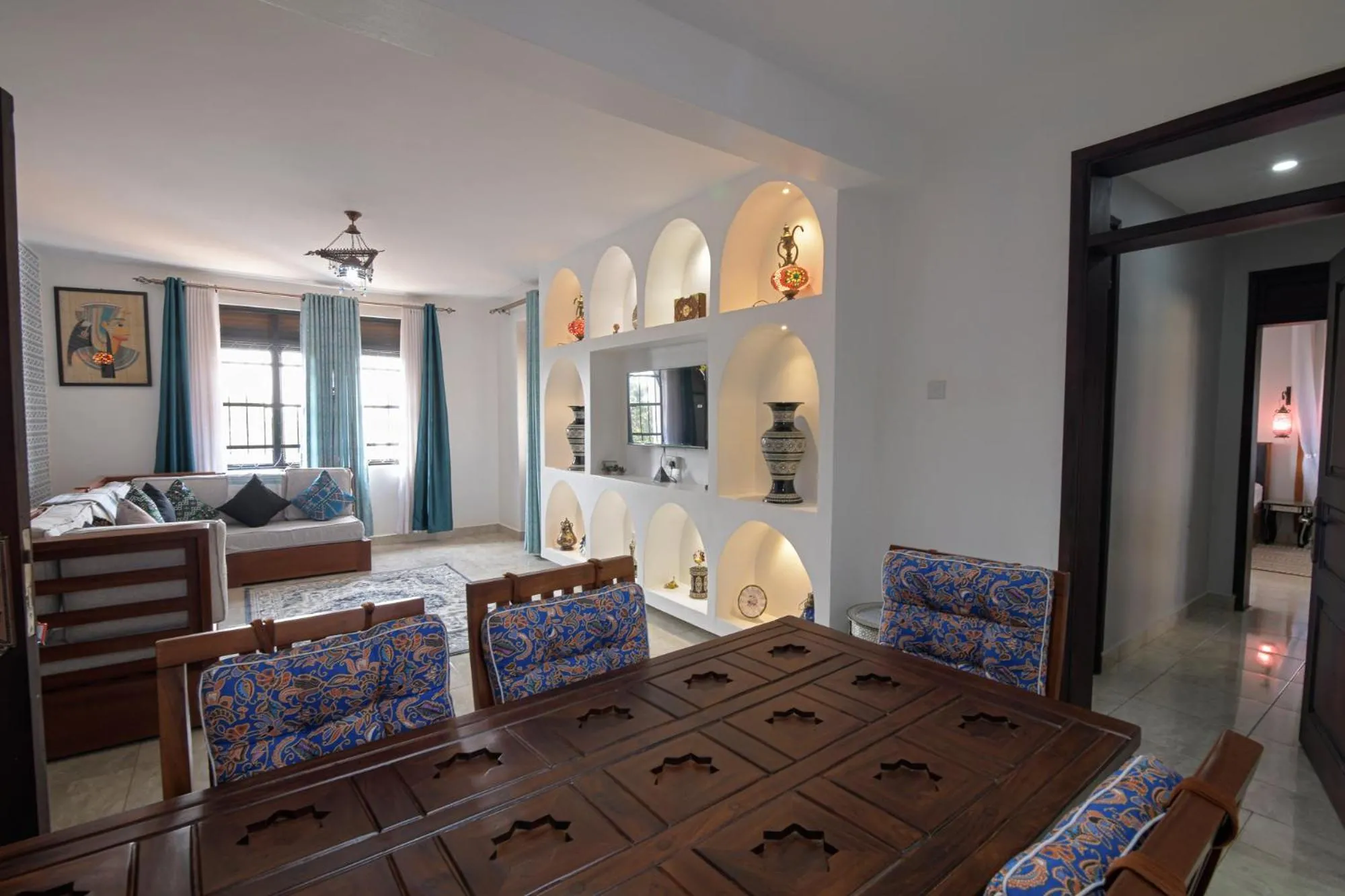 Living room, Bed in Aqueduct 1359 Hotel Apartments