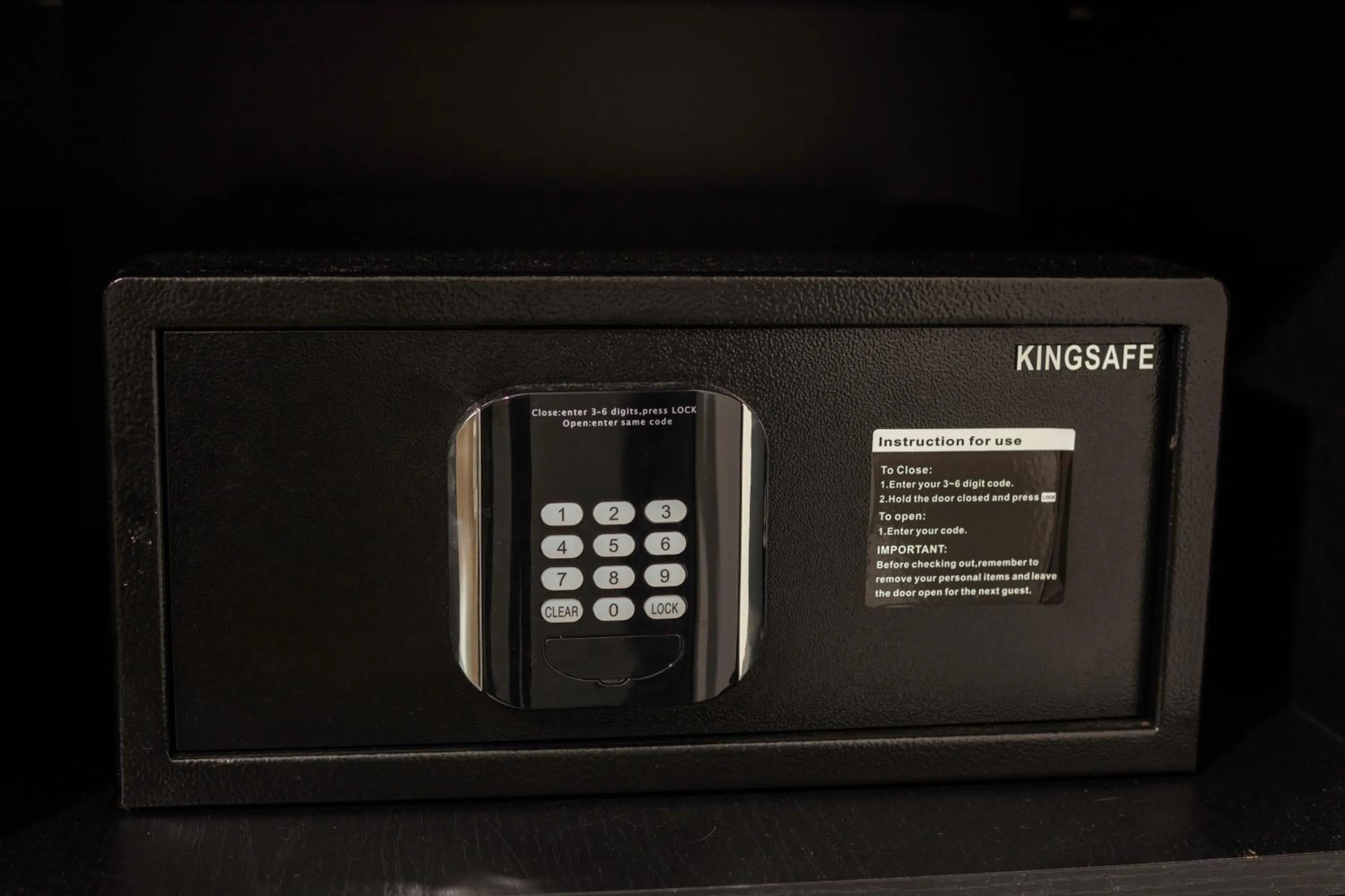 safe in Azen Lakeside Hotel & Travel