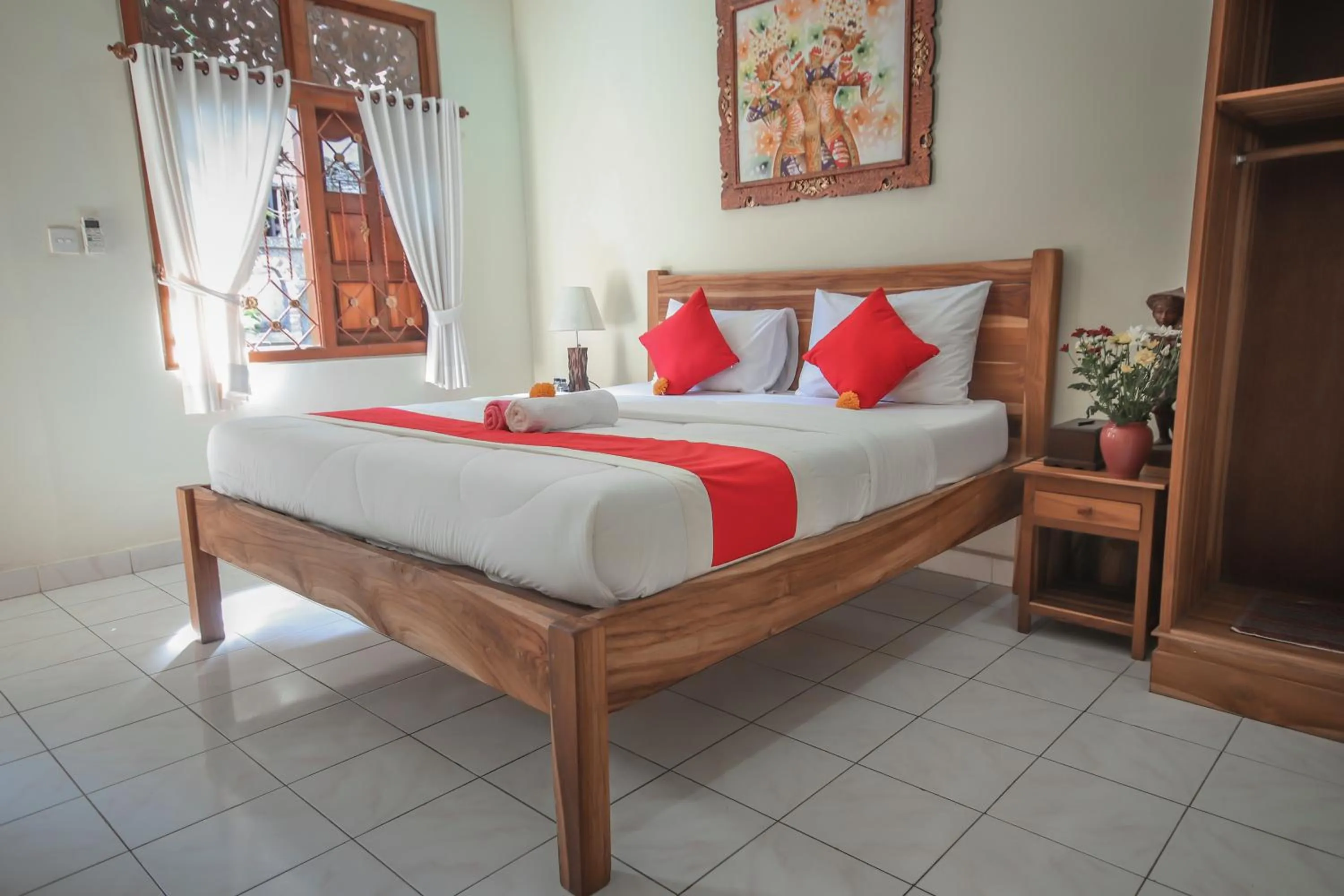 Bed in Satya House Ubud