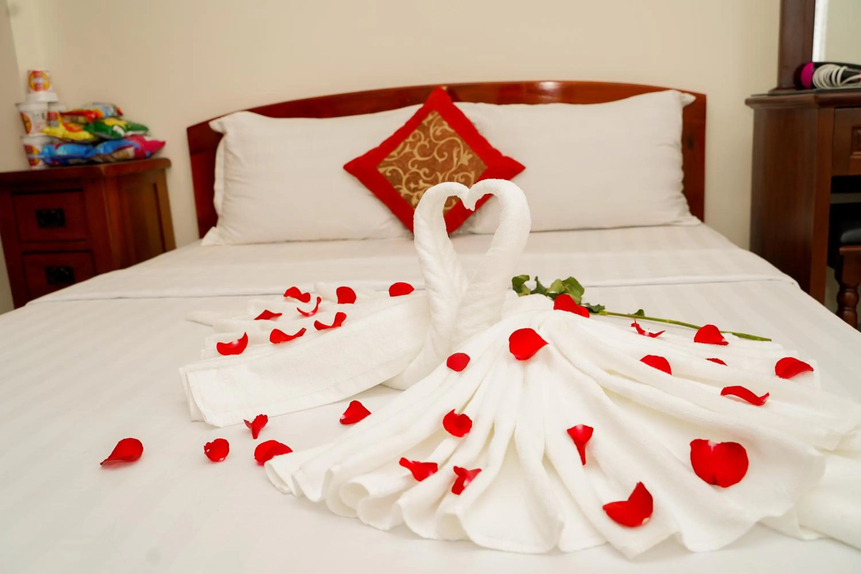 Bed in Nguyen Ha Hotel