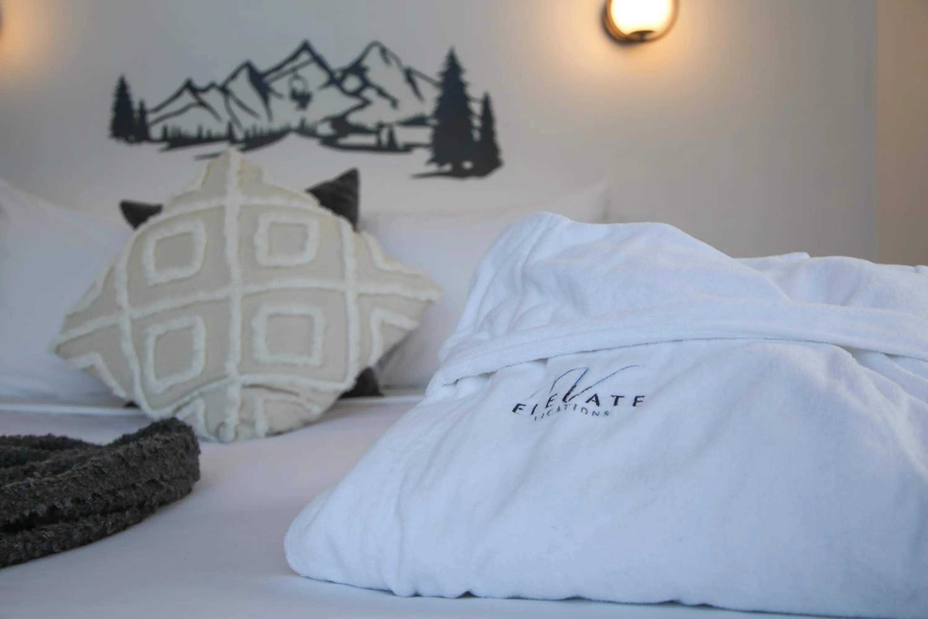 Decorative detail, Bed in Alpenglow Lodge by Elevate Vacations