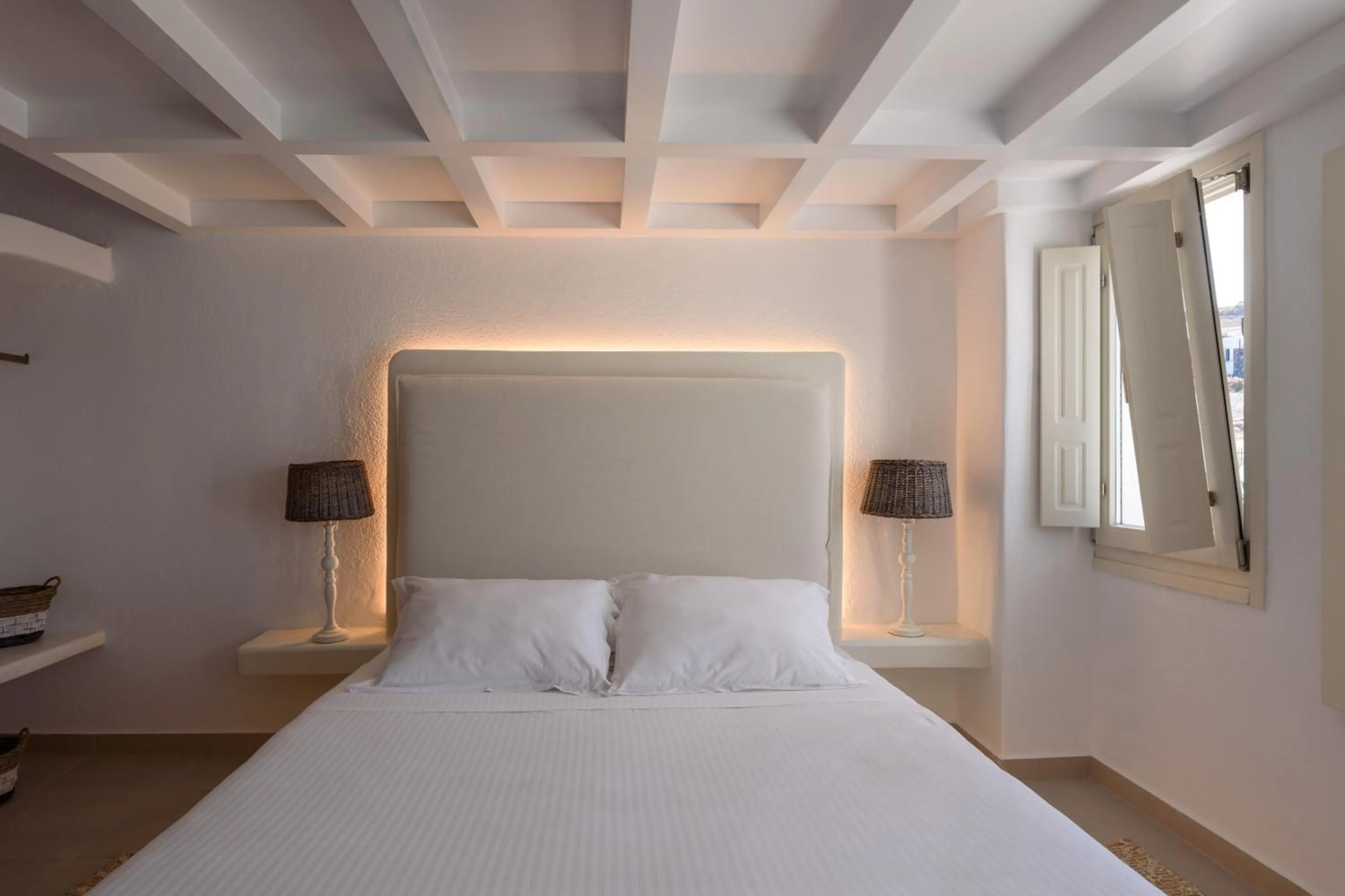 Bedroom, Bed in Ode Villa Oia Caldera & Sunset View