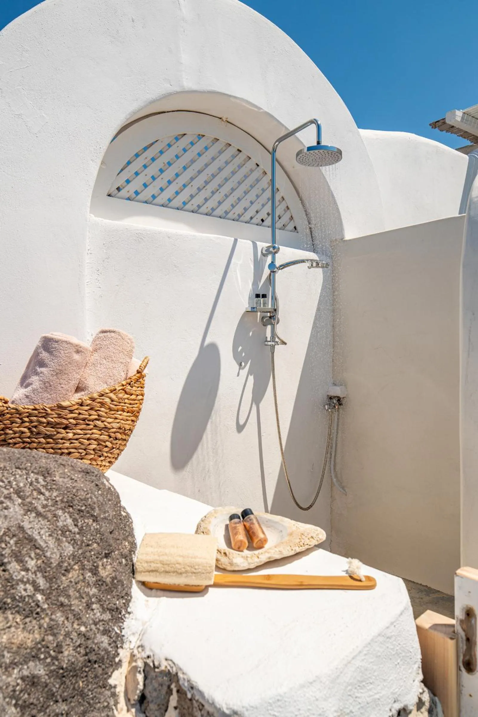 Shower in Ode Villa Oia Caldera & Sunset View