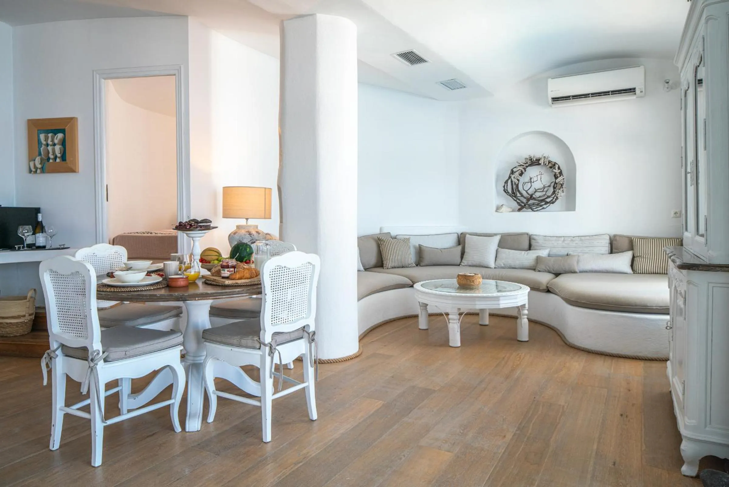 Living room in Ode Villa Oia Caldera & Sunset View