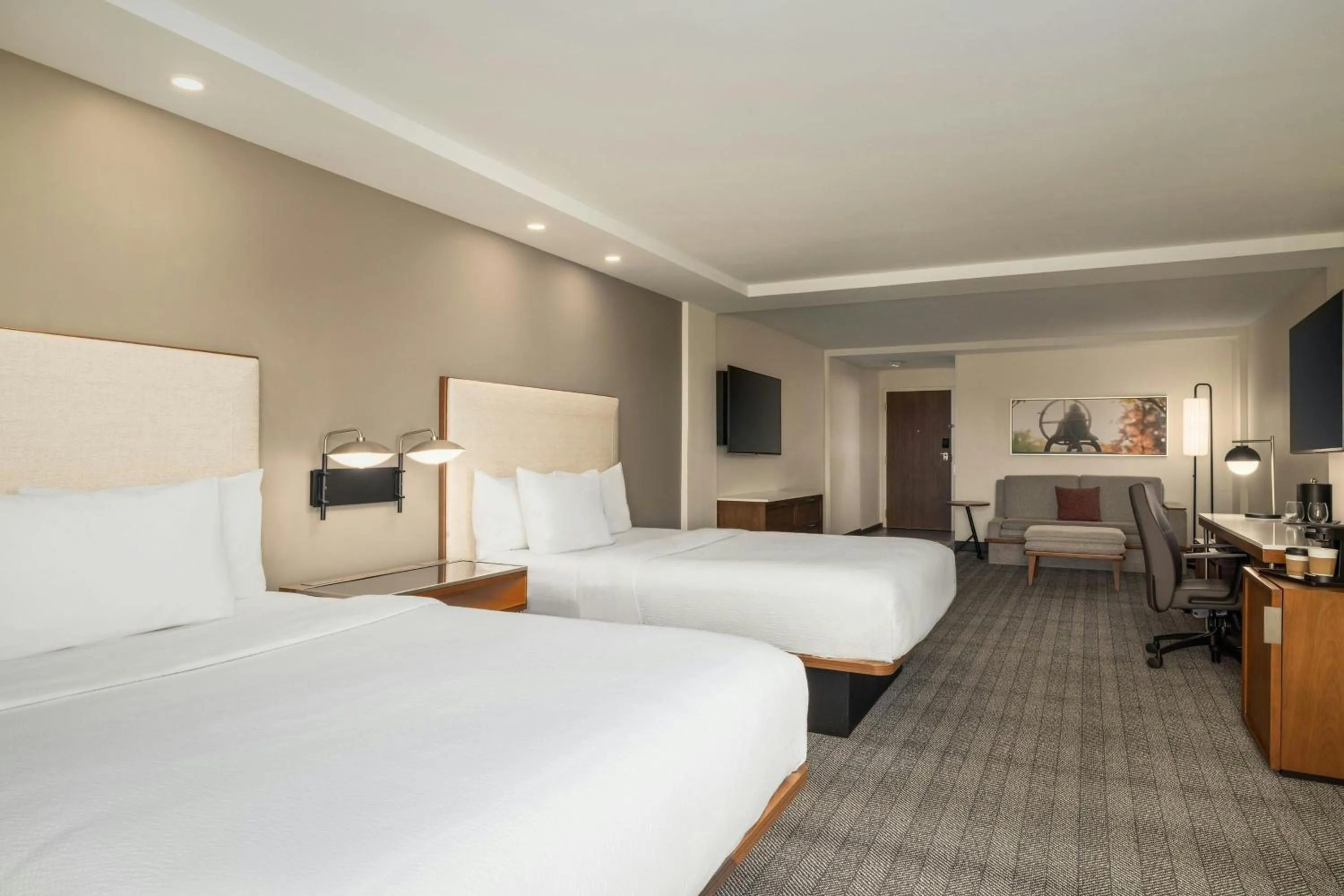 Photo of the whole room, Bed in Courtyard by Marriott Starkville MSU at The Mill Conference Center