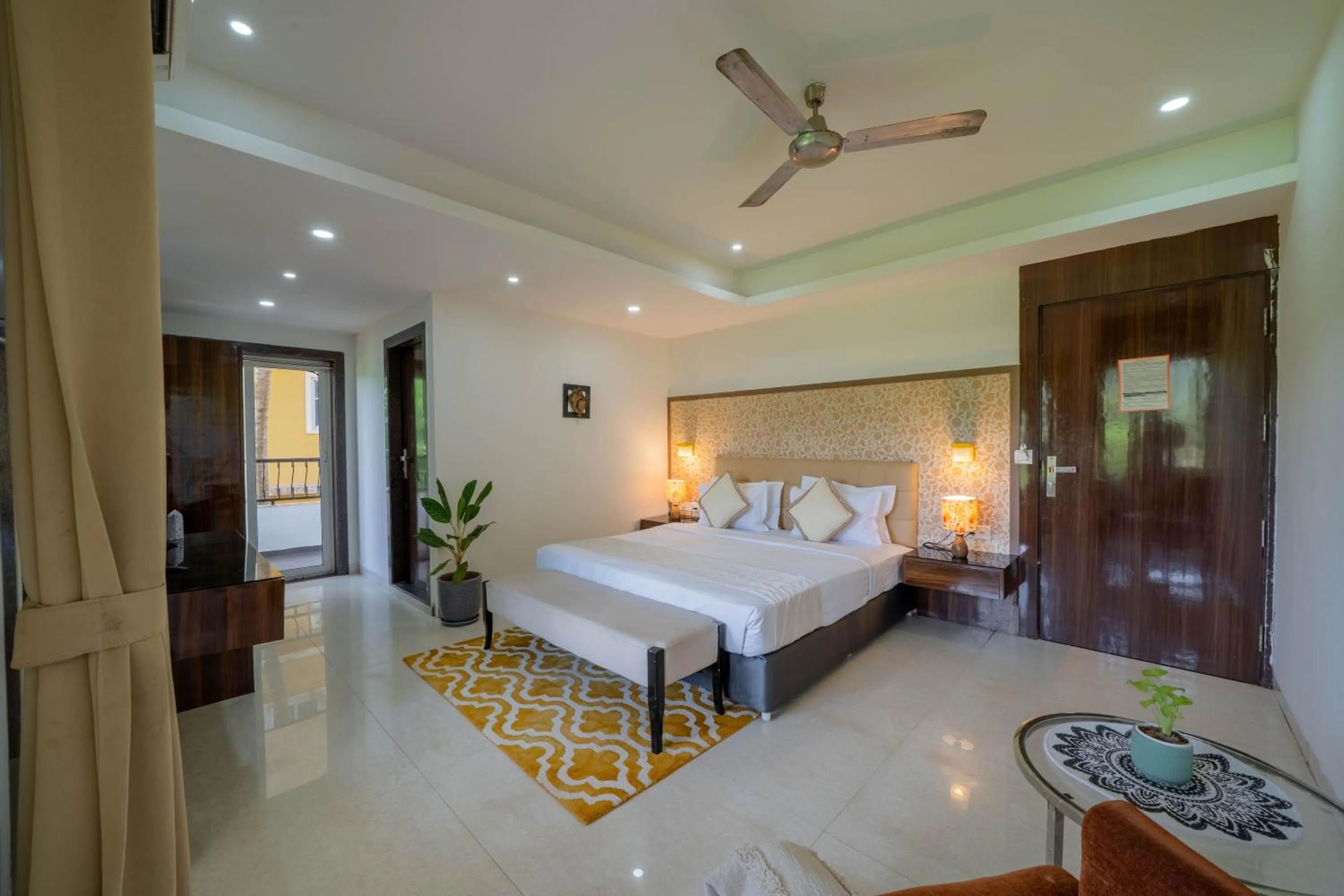Bed in Perfectstayz Premium Goa Continental Baga