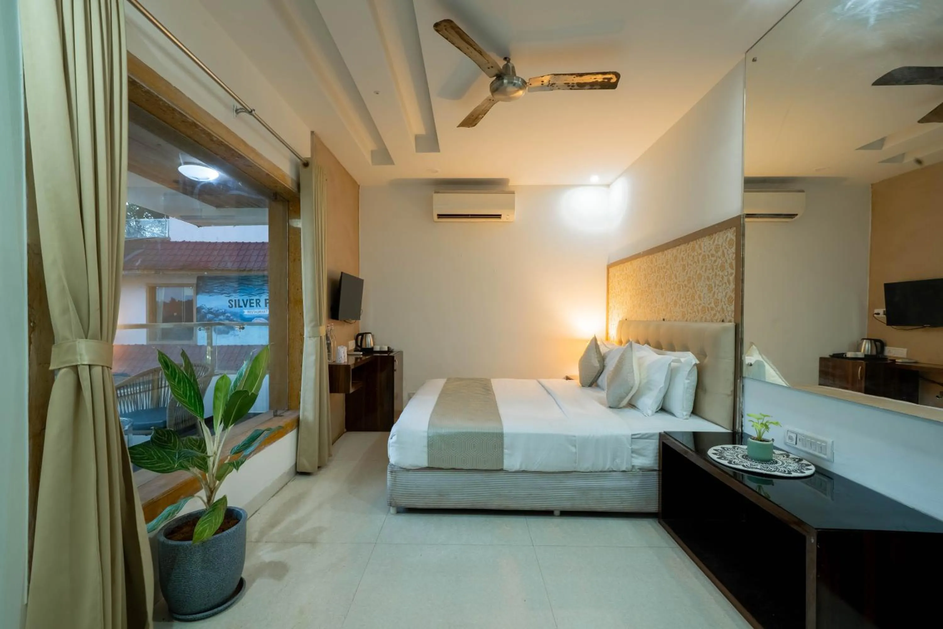 Bed in Perfectstayz Premium Goa Continental Baga