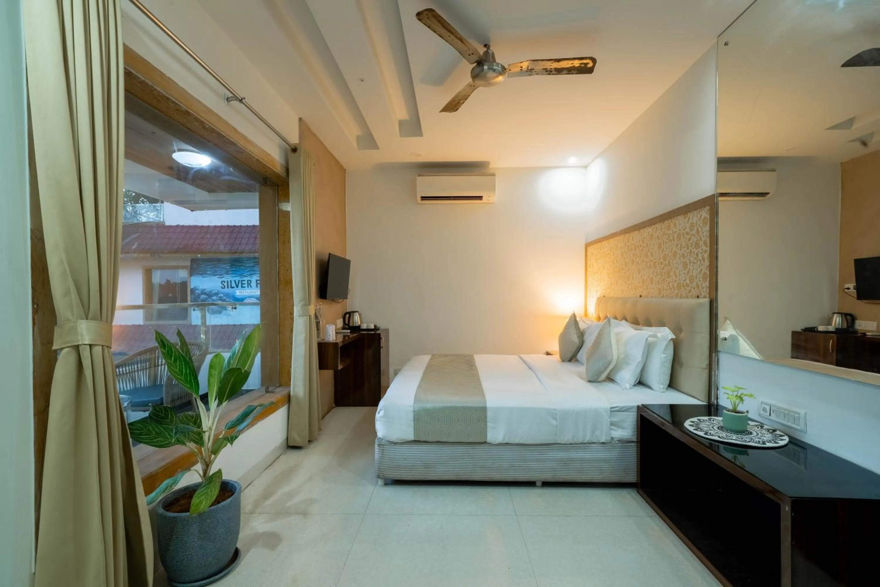 Bed in Perfectstayz Premium Goa Continental Baga