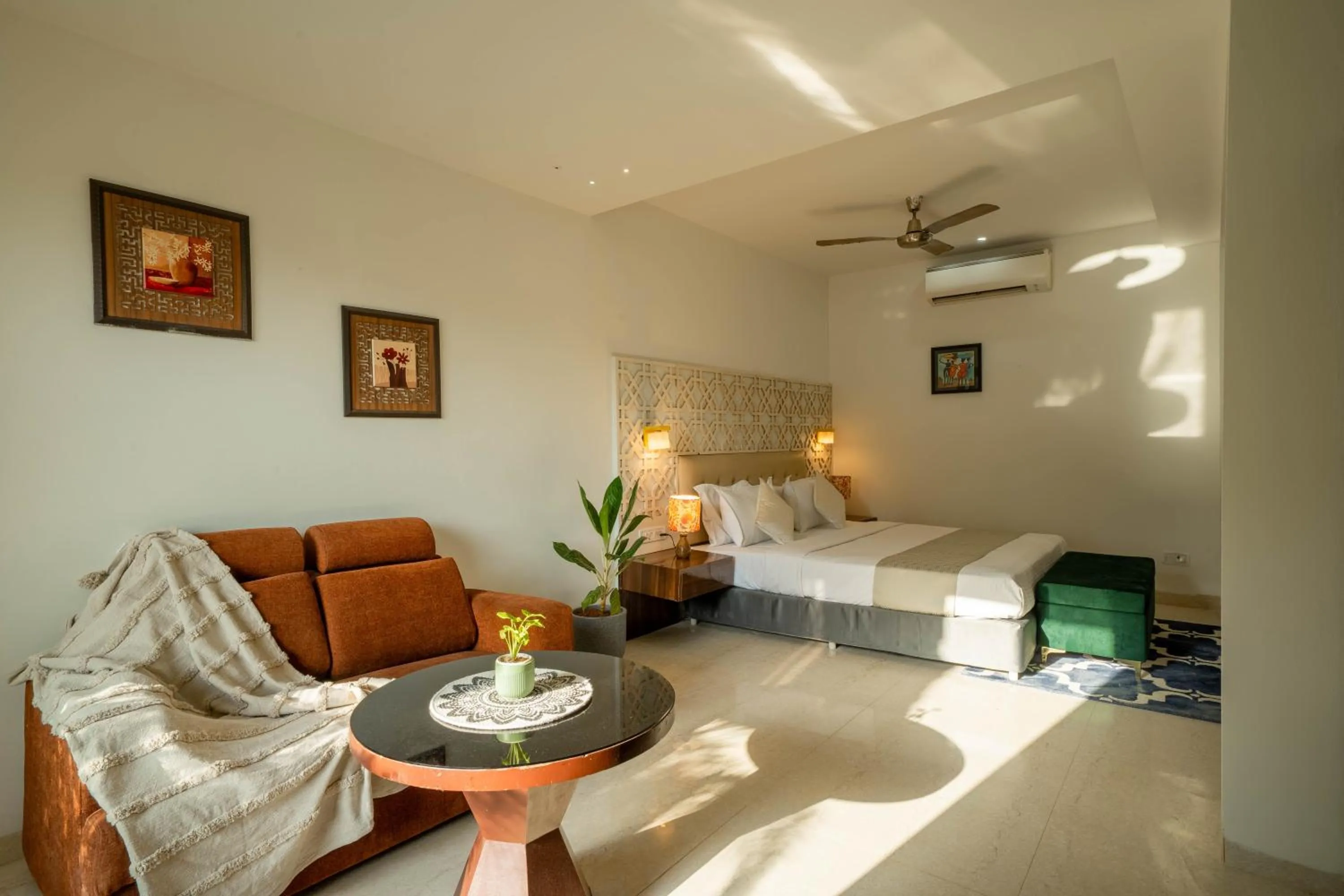 Bed in Perfectstayz Premium Goa Continental Baga