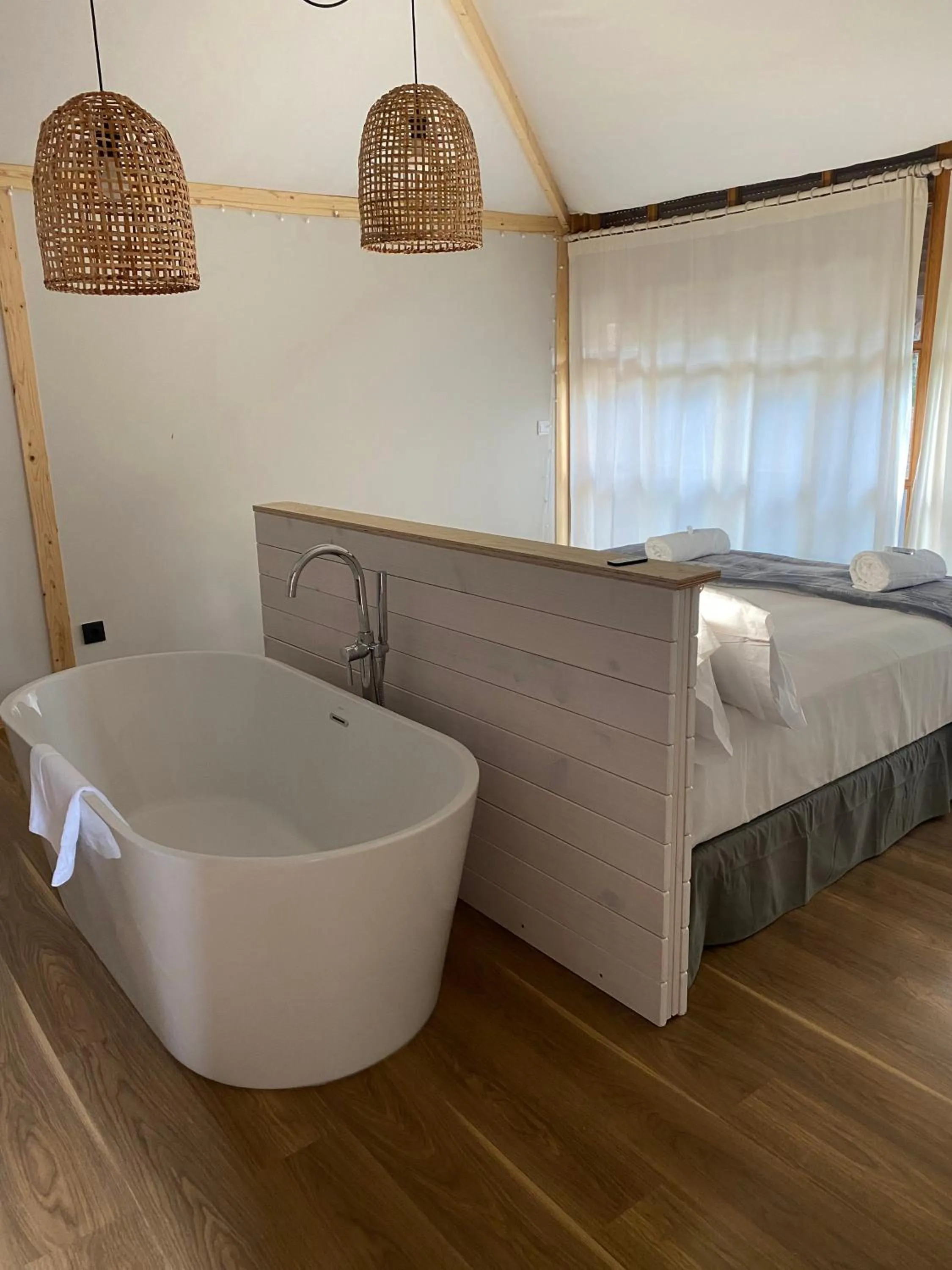 View (from property/room), Bed in Albergue Jakue