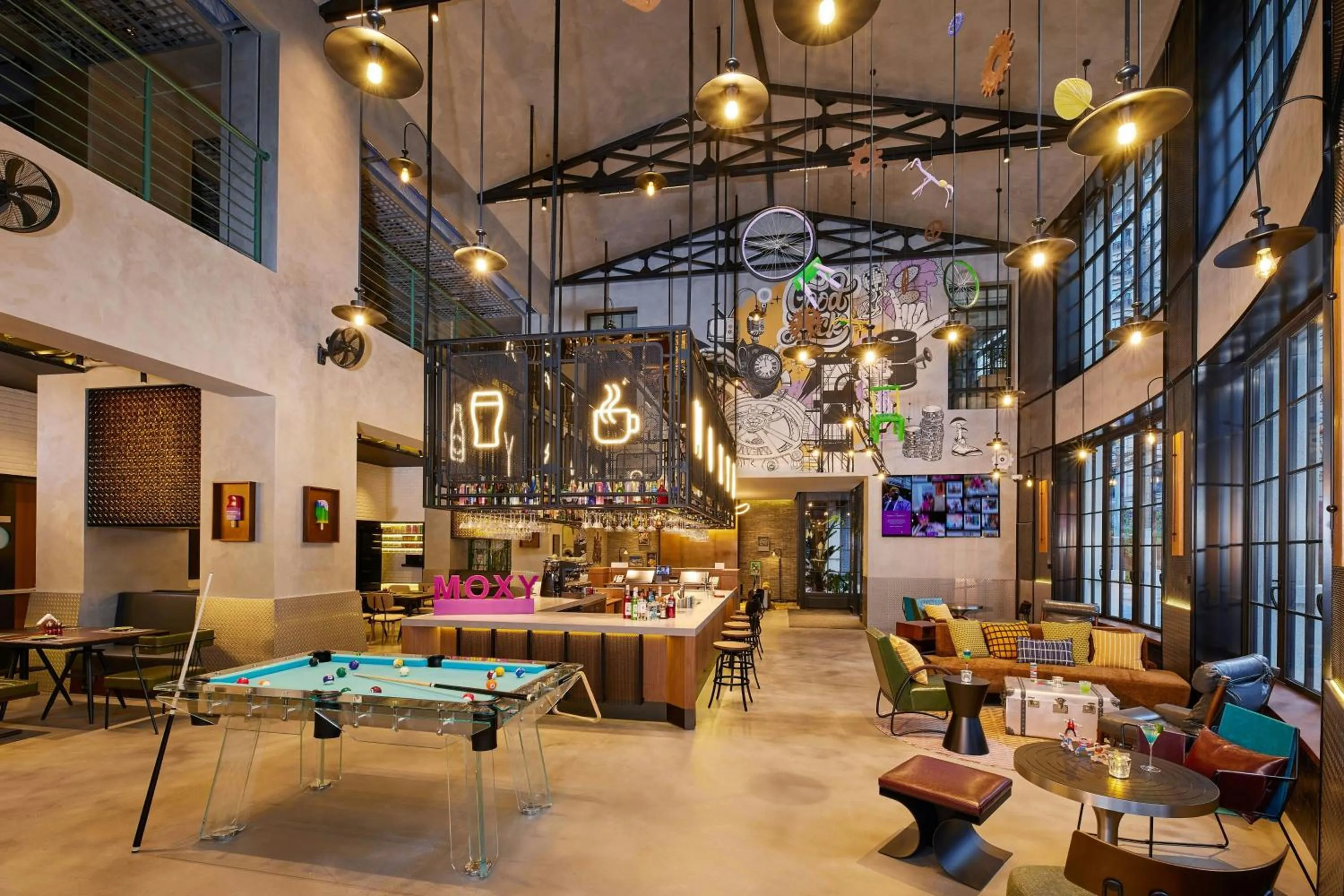 Lounge or bar in Moxy Shanghai Putuo