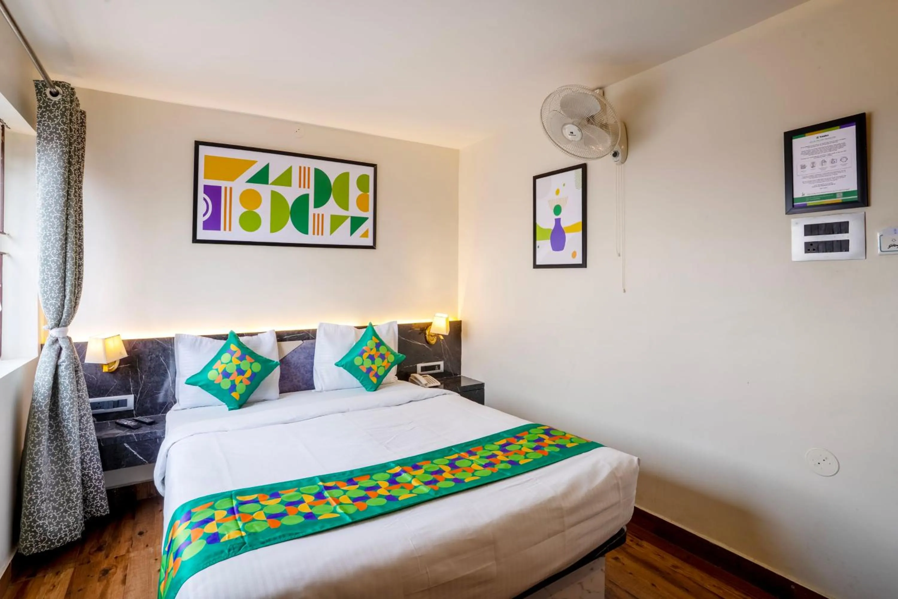 Bedroom, Bed in Treebo Golden Leaf