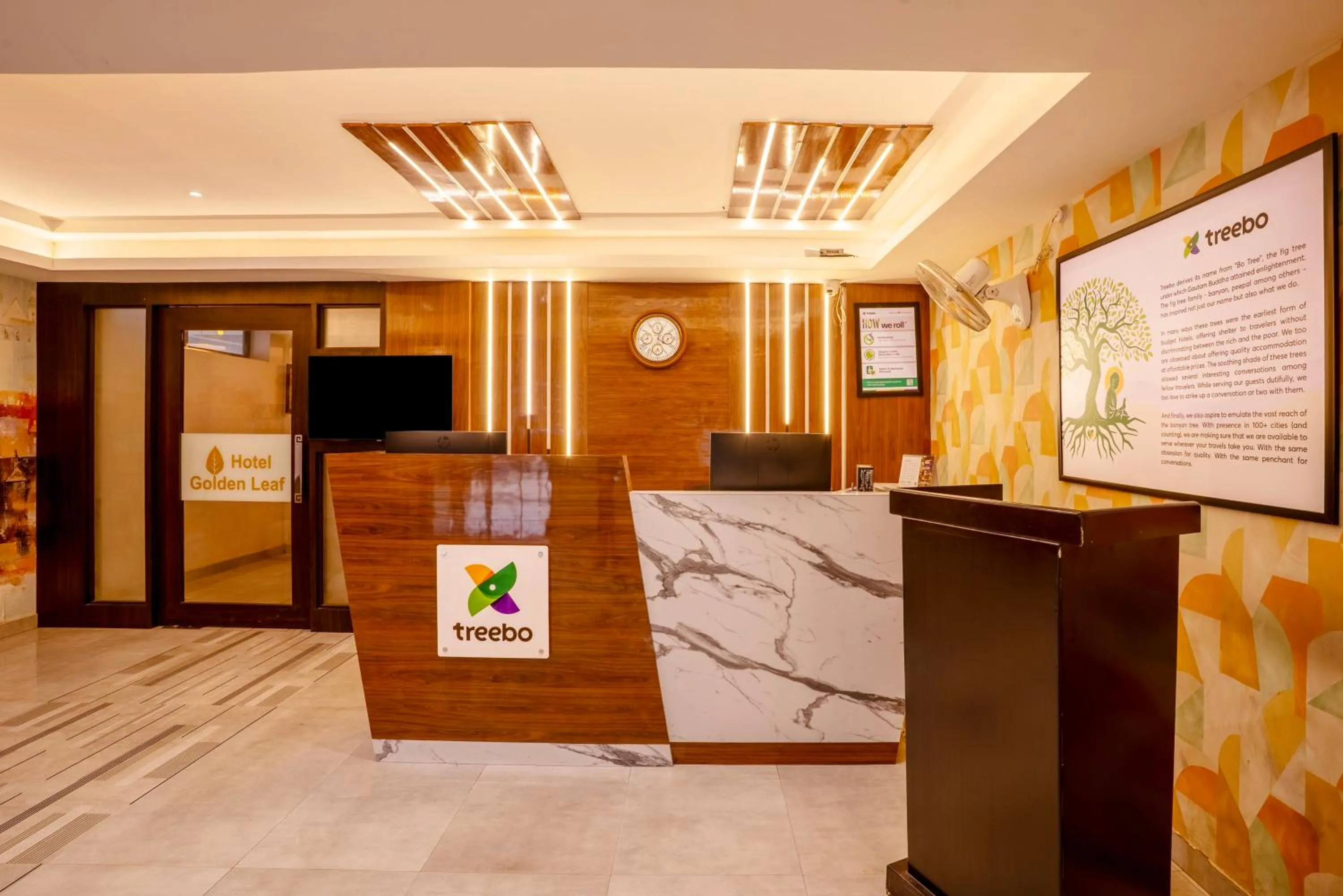 Lobby or reception in Treebo Golden Leaf