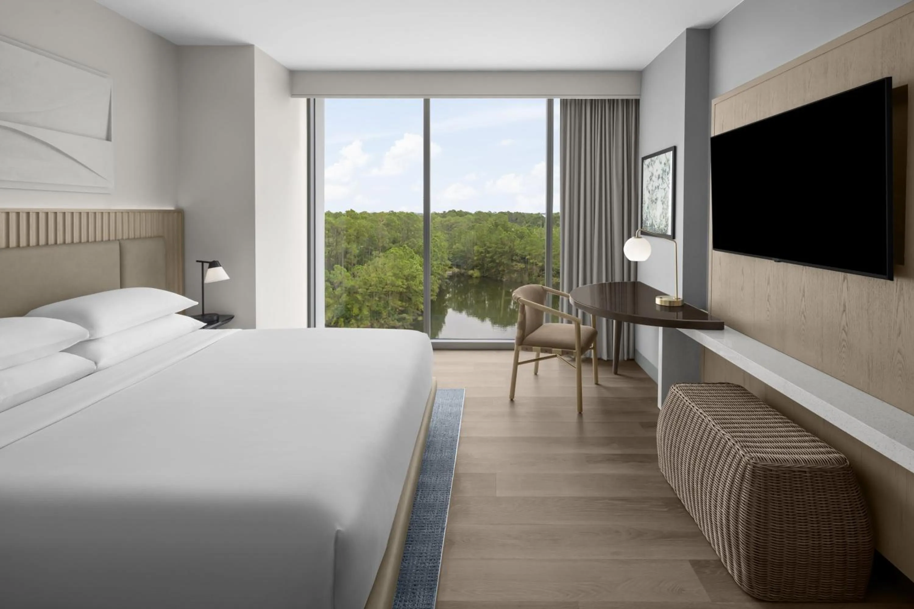 Bedroom, Bed in Hilton Jacksonville At Mayo Clinic