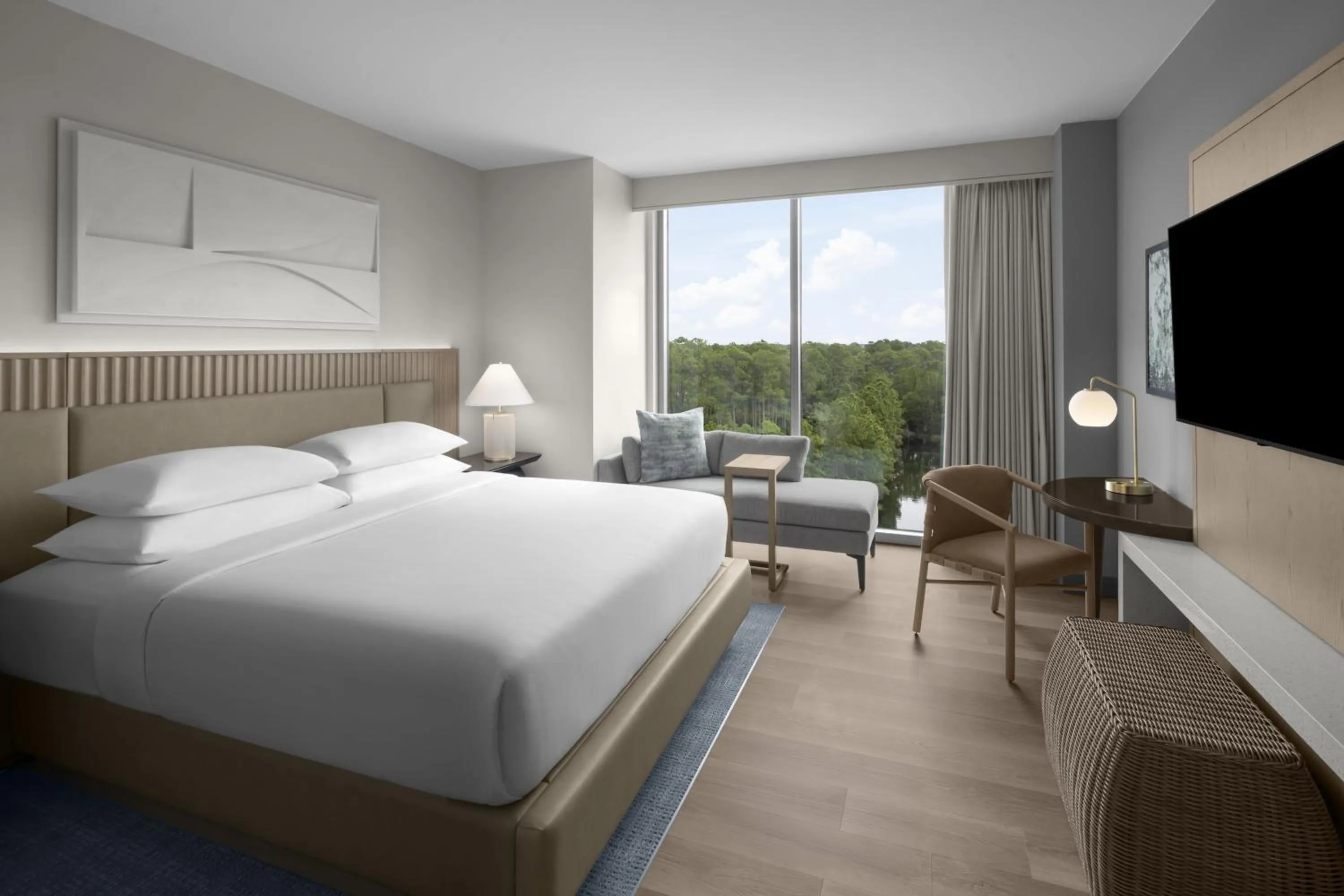 Bedroom, Bed in Hilton Jacksonville At Mayo Clinic