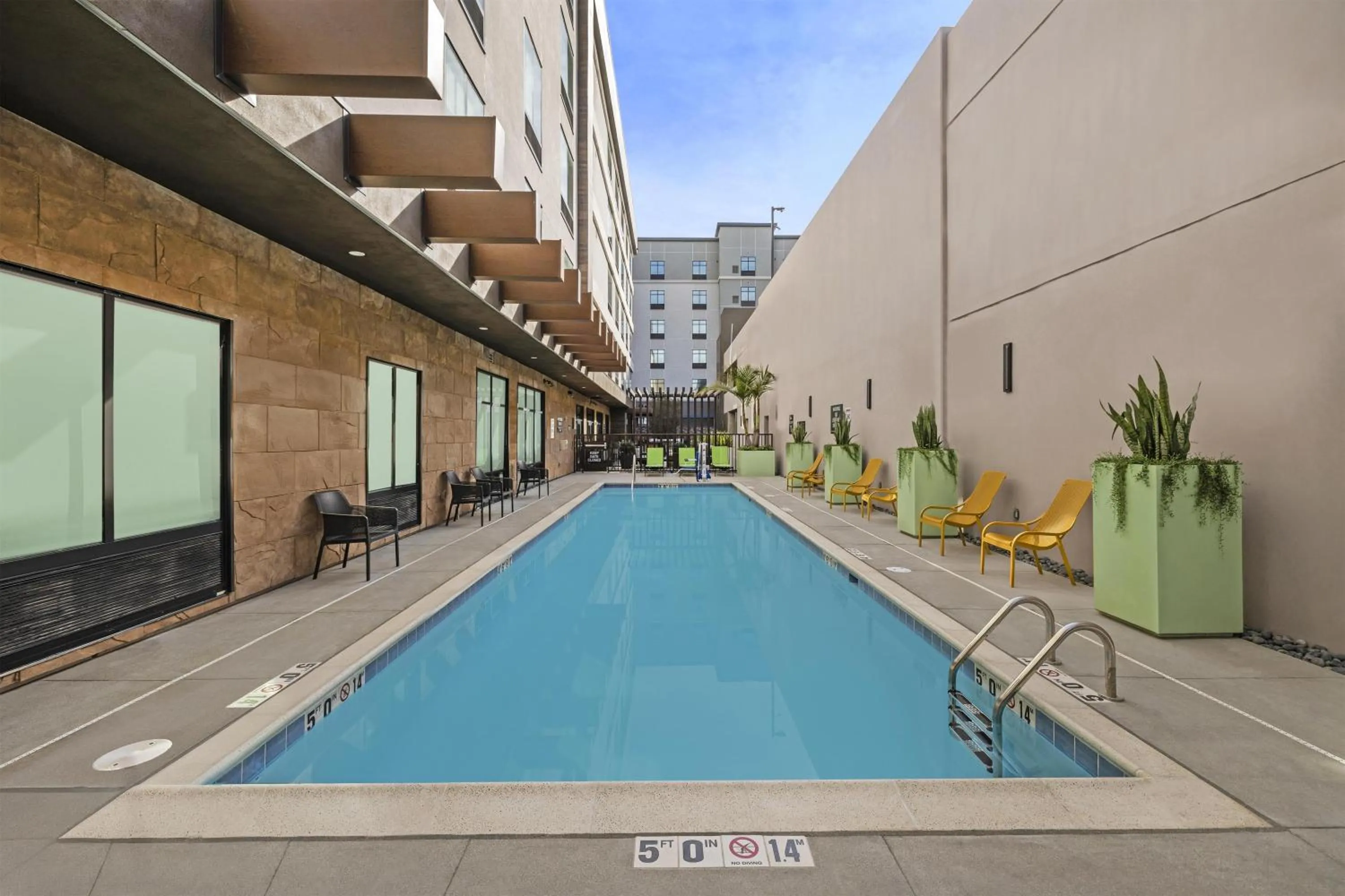 Pool view in Home2 Suites By Hilton Riverside Downtown