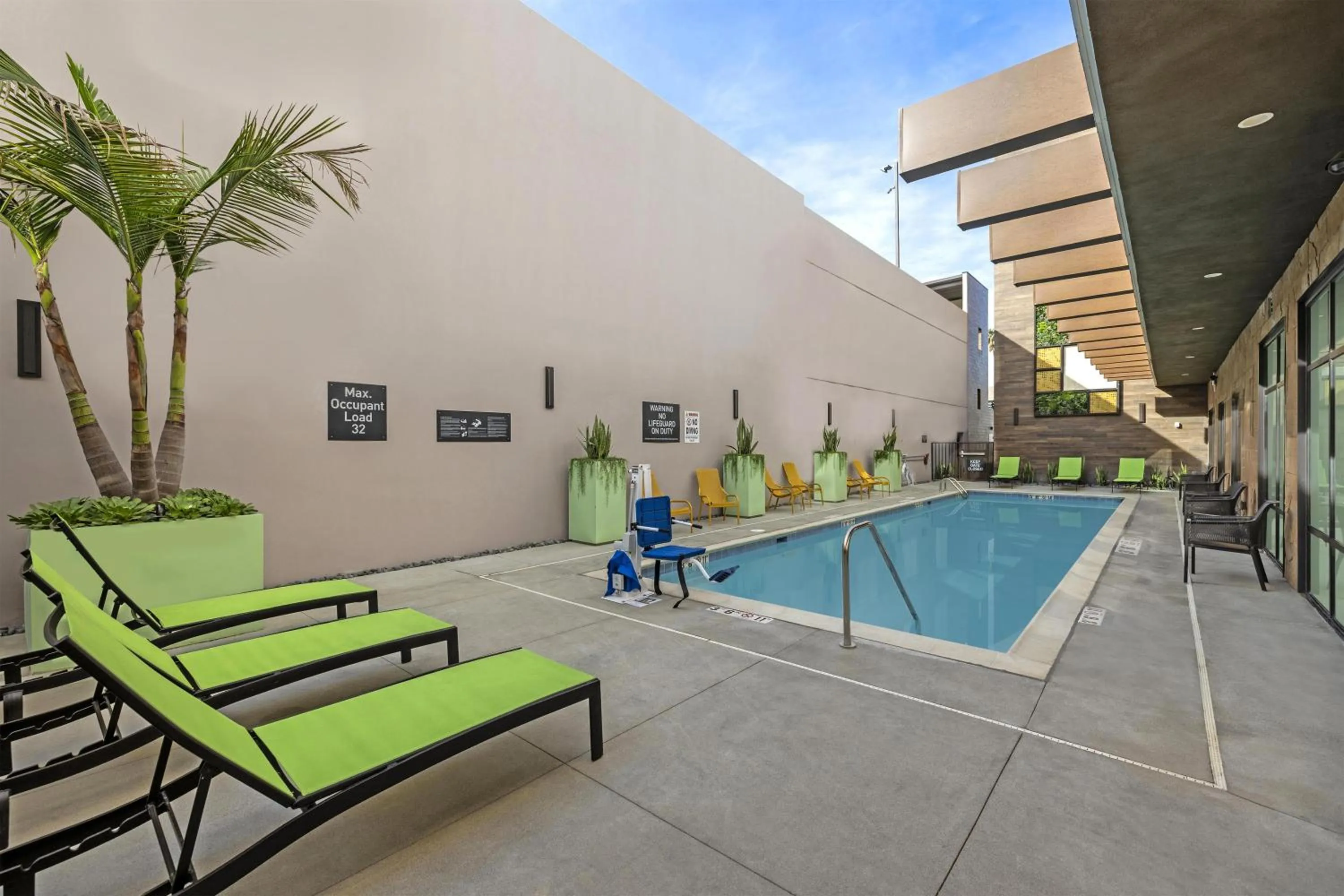 Pool view in Home2 Suites By Hilton Riverside Downtown