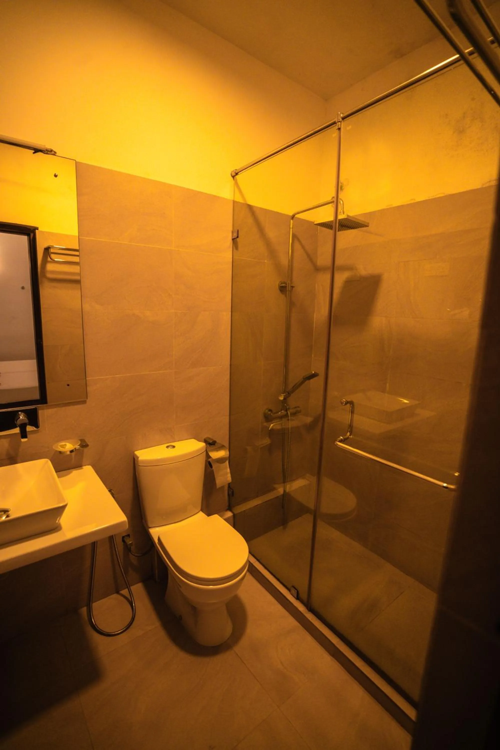 Shower in Sunset Fort Galle