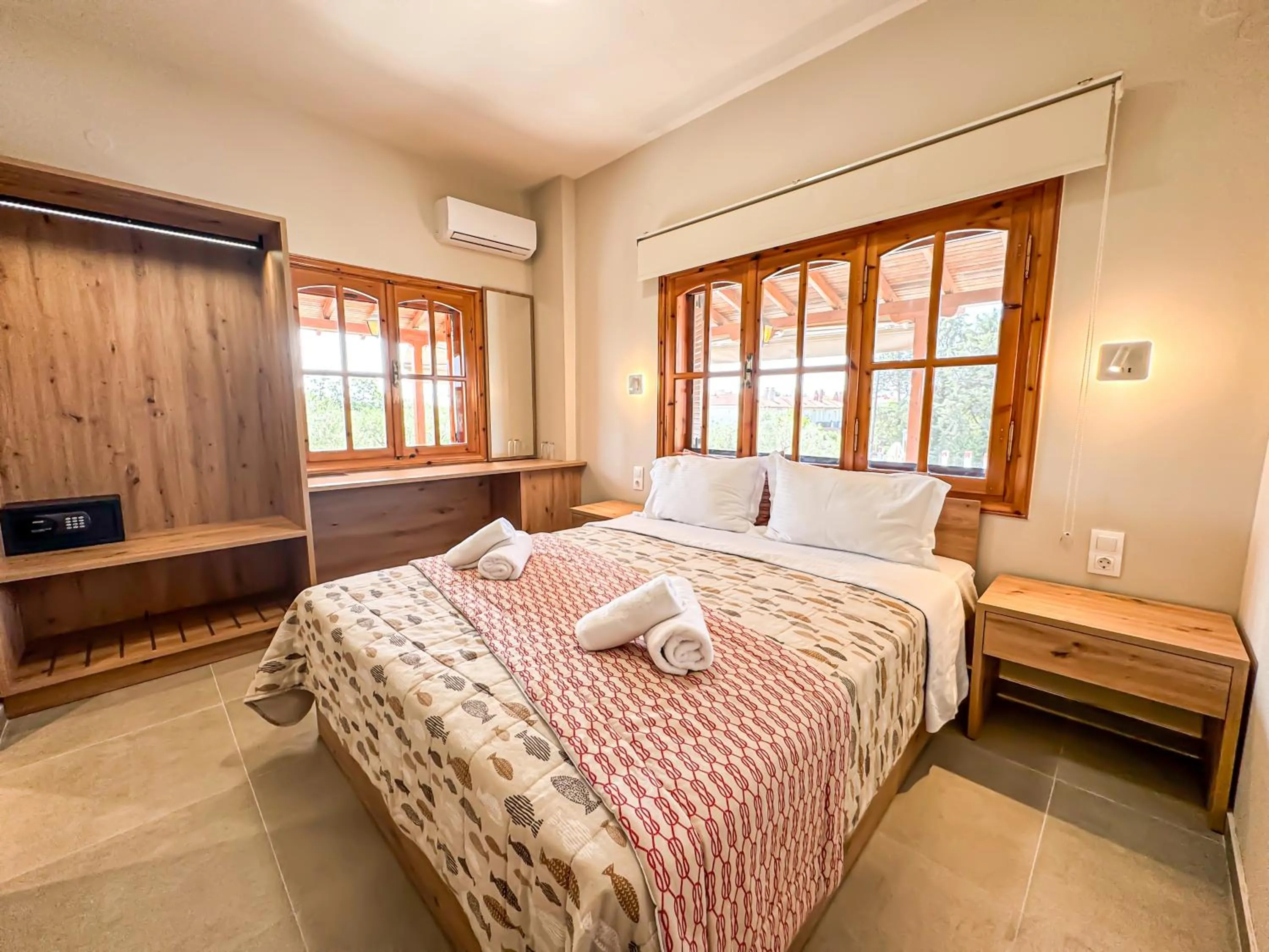 Bedroom, Bed in Kalisun Pool House by Georgalas